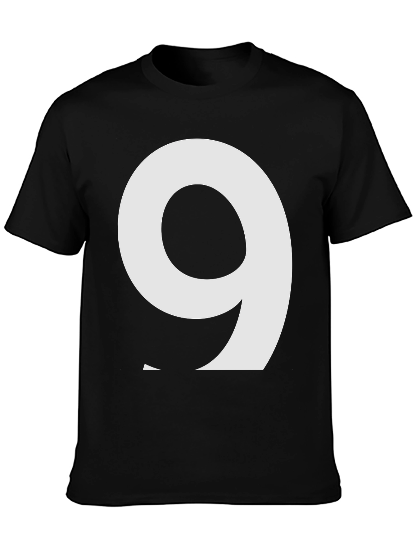 Black Number 9 Graphic Tee - Bold & Stylish Cotton Shirt view 3