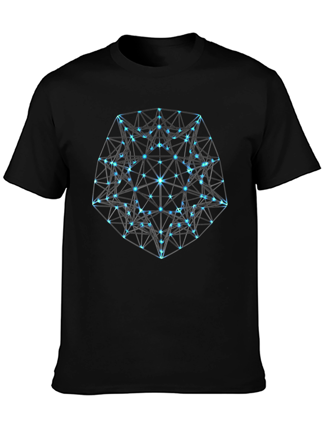Black Geometric Black T-Shirt: Modern Minimalist Design view 3