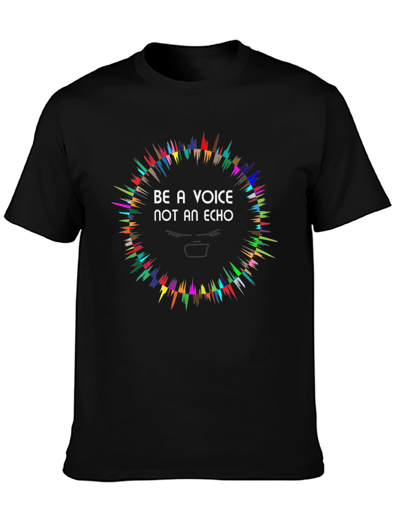 Black Be a Voice Tee - Colorful Statement Shirt view 3