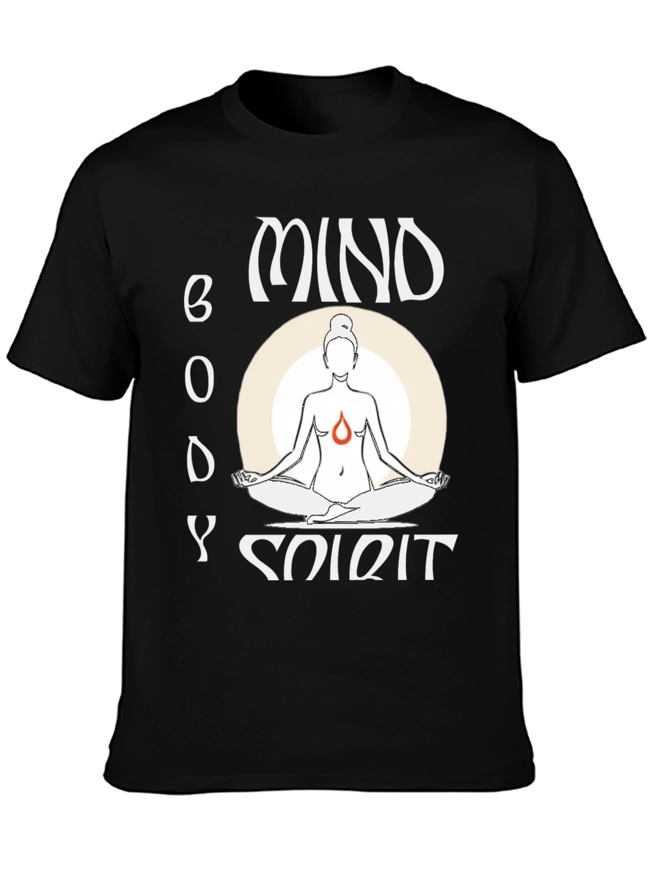 Black Mind Body Spirit Yoga T-Shirt view 3