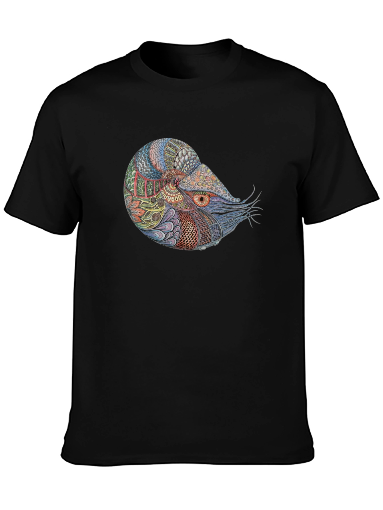 Black Nautilus Graphic Black T-Shirt view 3