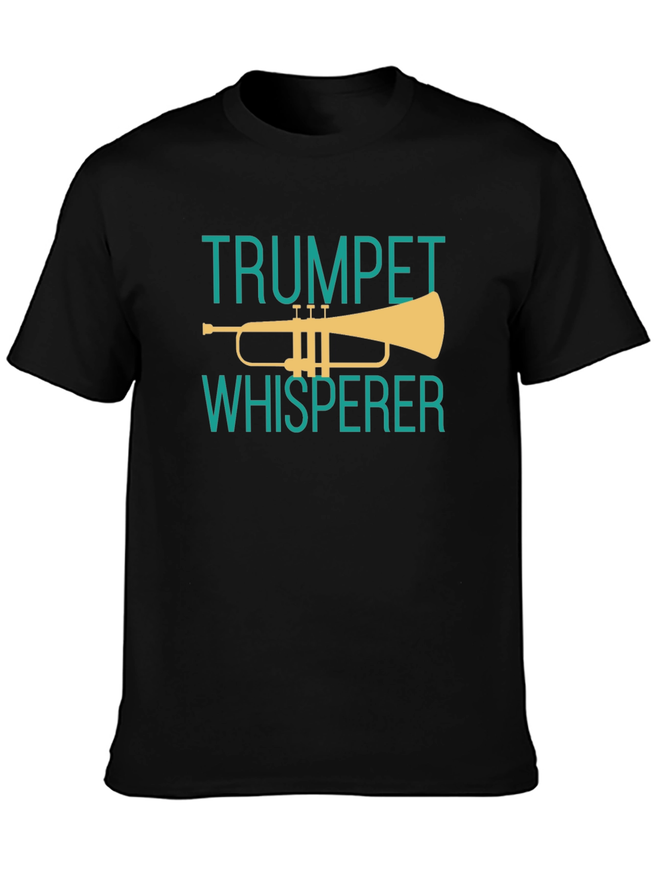 Black Trumpet Whisperer Graphic Tee - Music Lover's T-Shirt view 3