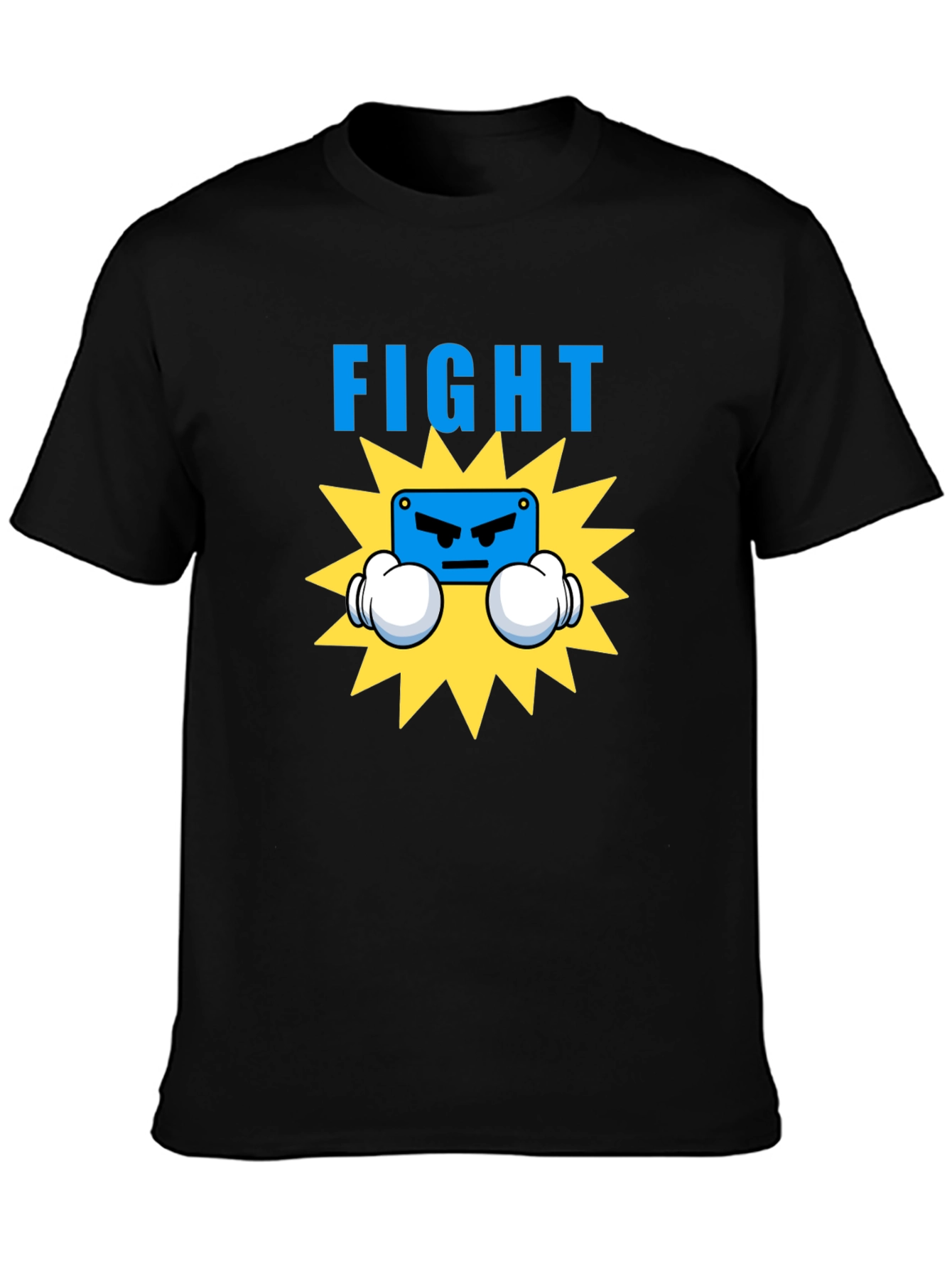 Black Fight Graphic T-Shirt - Boxing Cartoon Design view 3