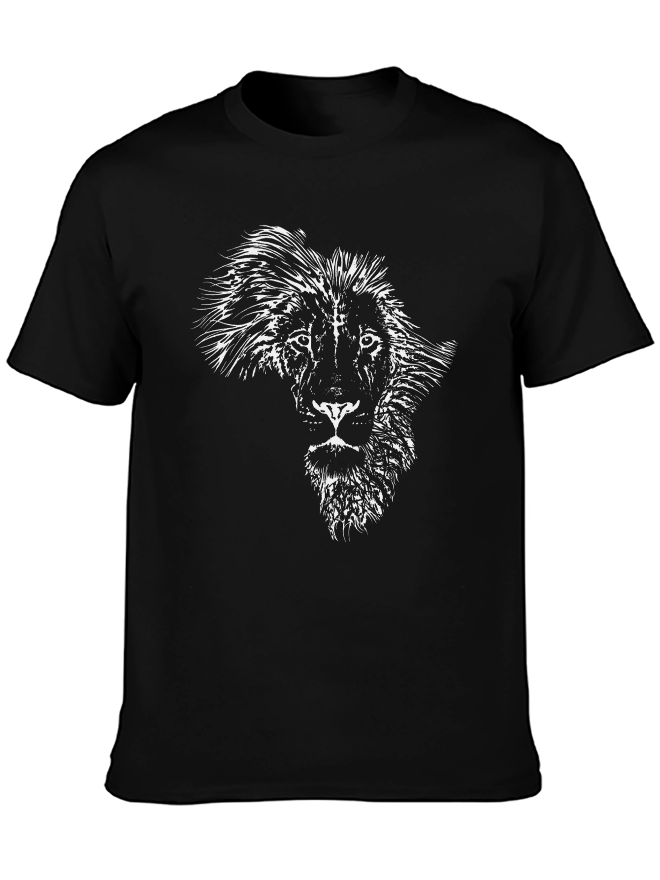 Black Lion Africa Map Graphic Black T-Shirt view 3