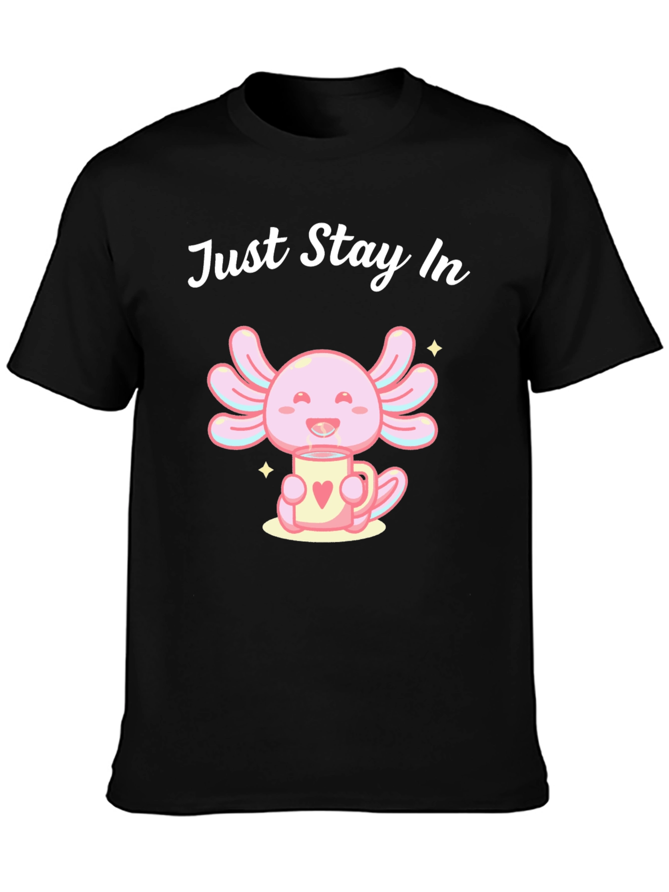 Black Just Stay In Axolotl T-Shirt view 3