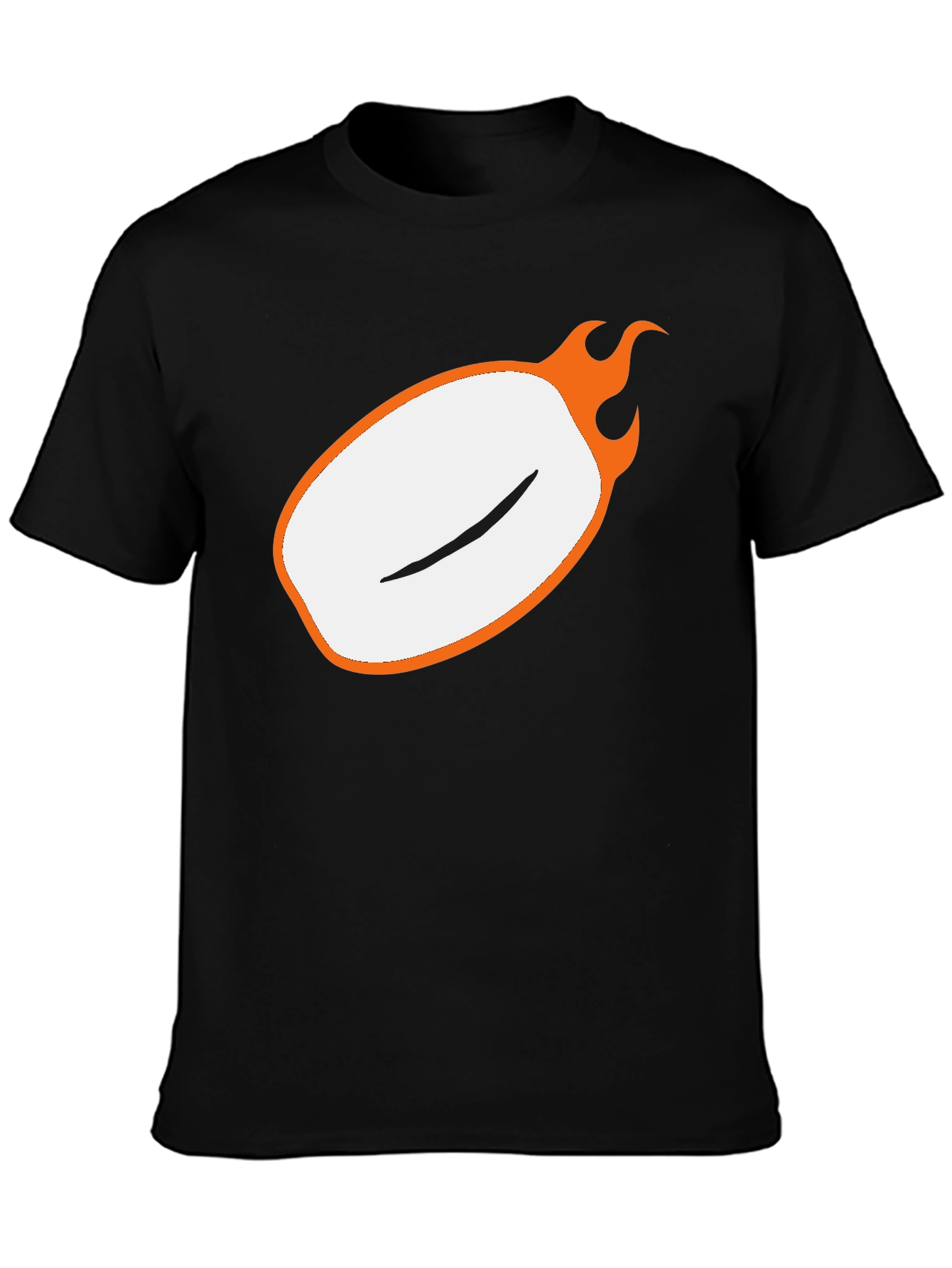 Black Men's Black Graphic Tee - Flaming Oval Design view 3
