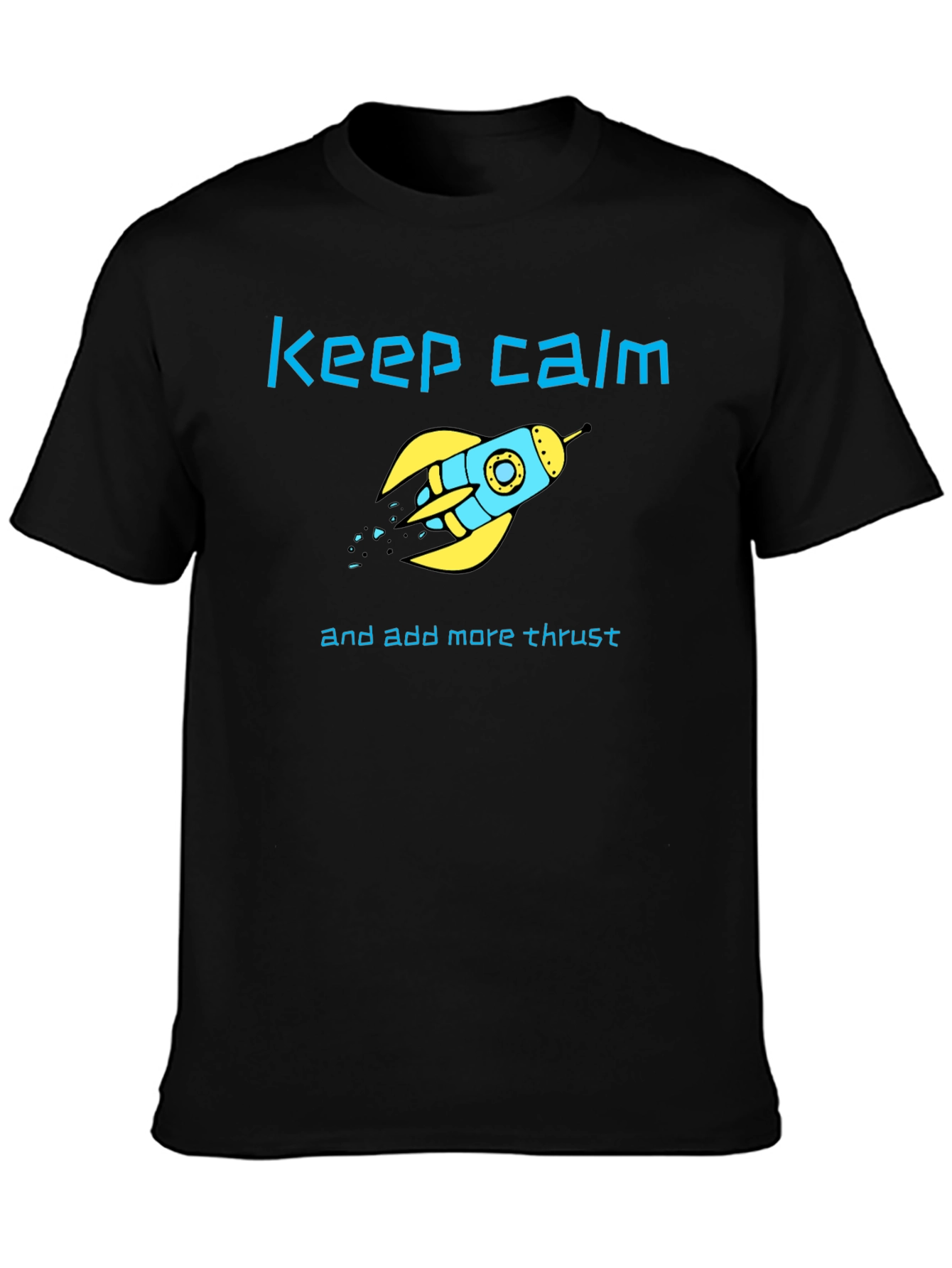 Black Keep Calm Rocket T-Shirt view 3
