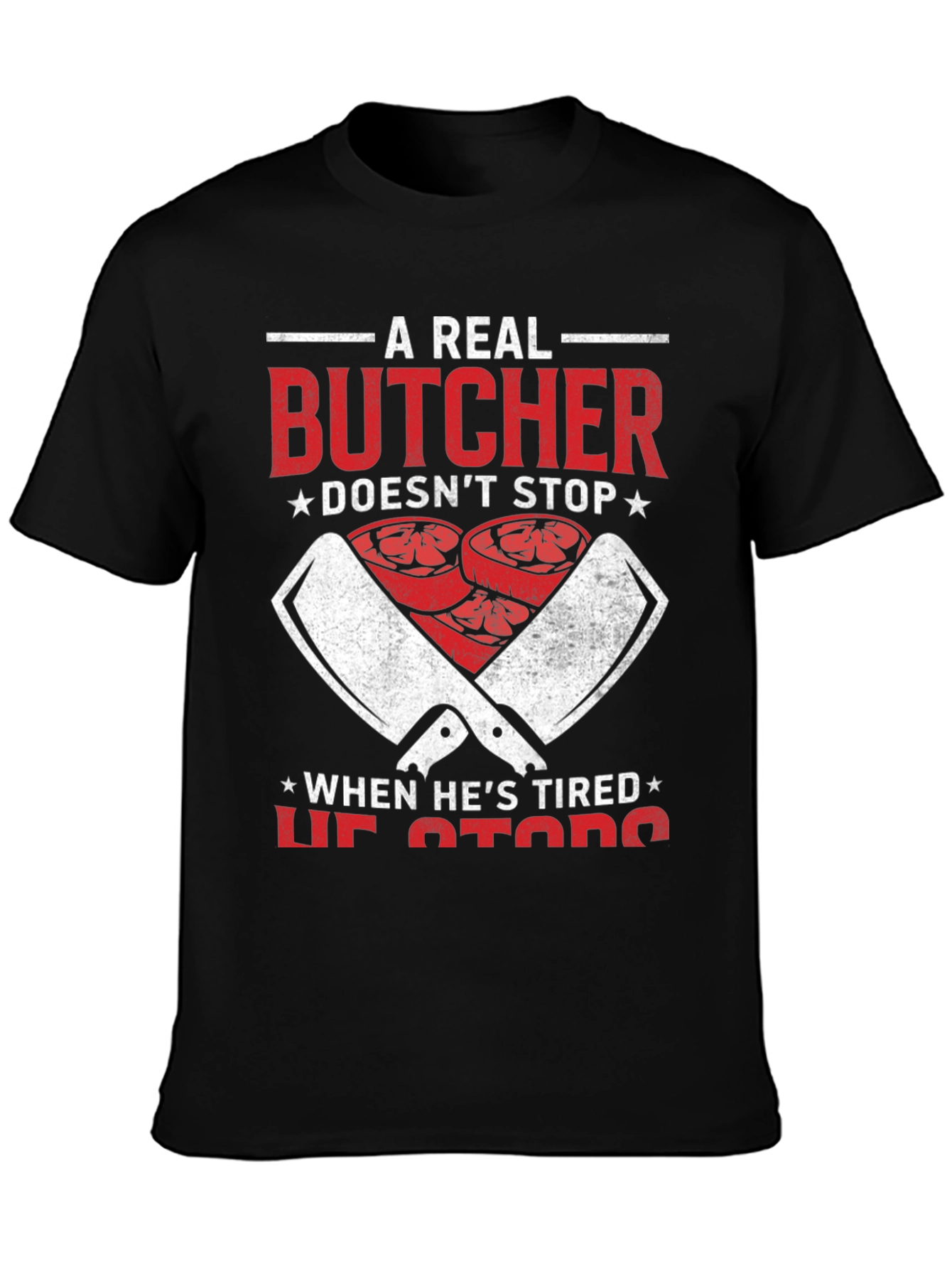 Black A Real Butcher Graphic Tee view 3