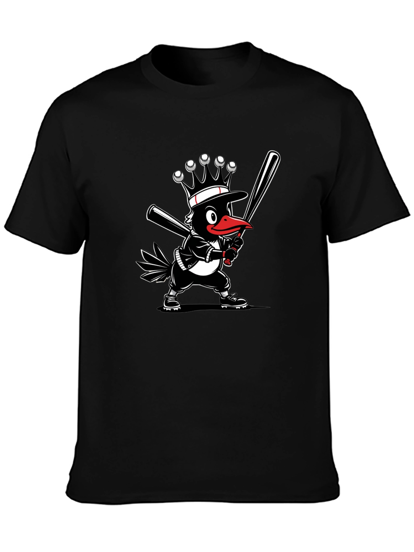Black Baseball Crow T-Shirt view 3