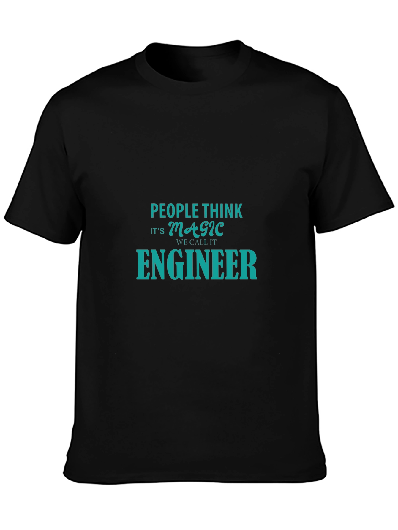 Black Engineer Magic Funny T-Shirt view 3