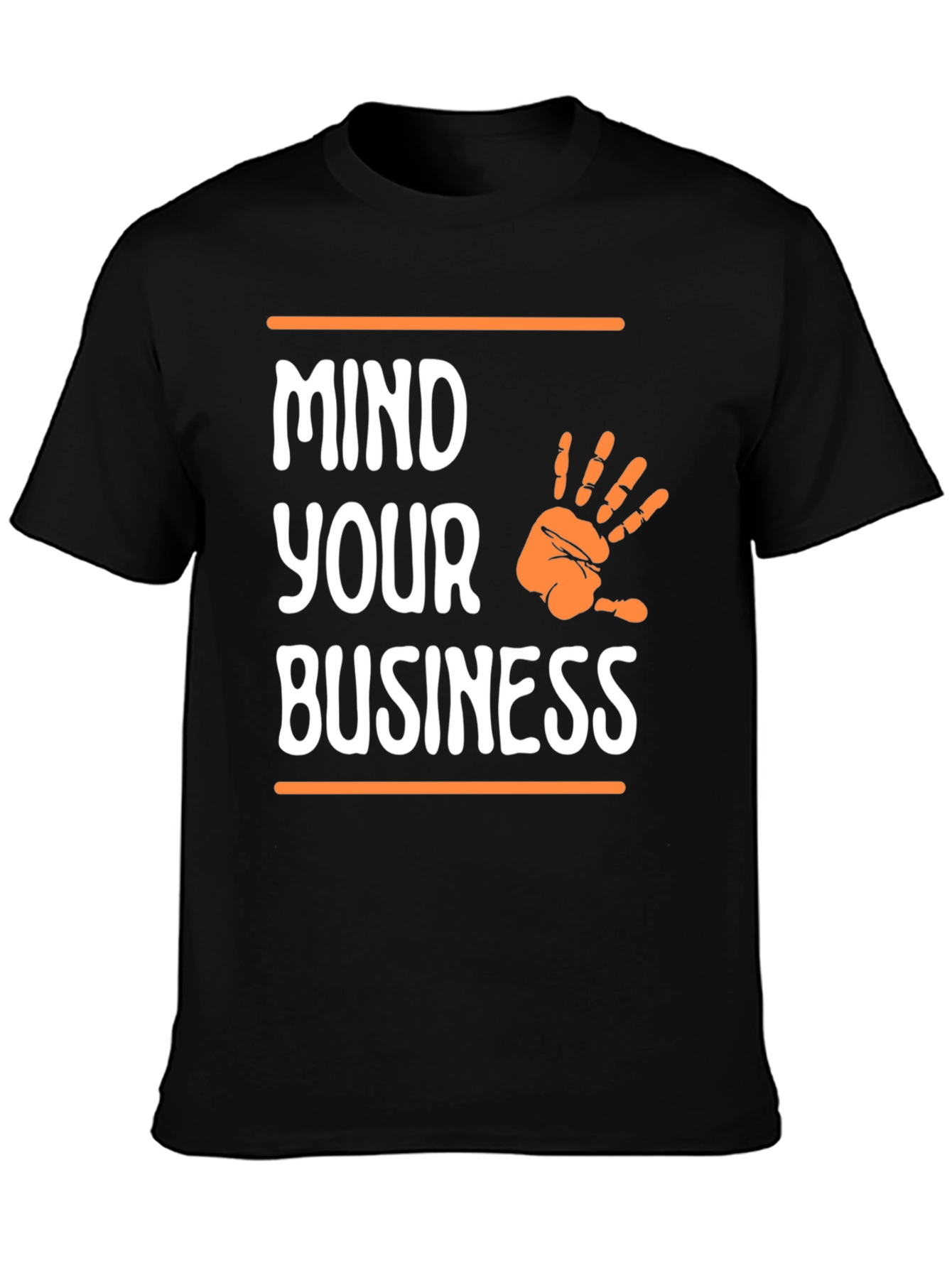 Black Mind Your Business Graphic Tee - Black Casual T-Shirt view 3