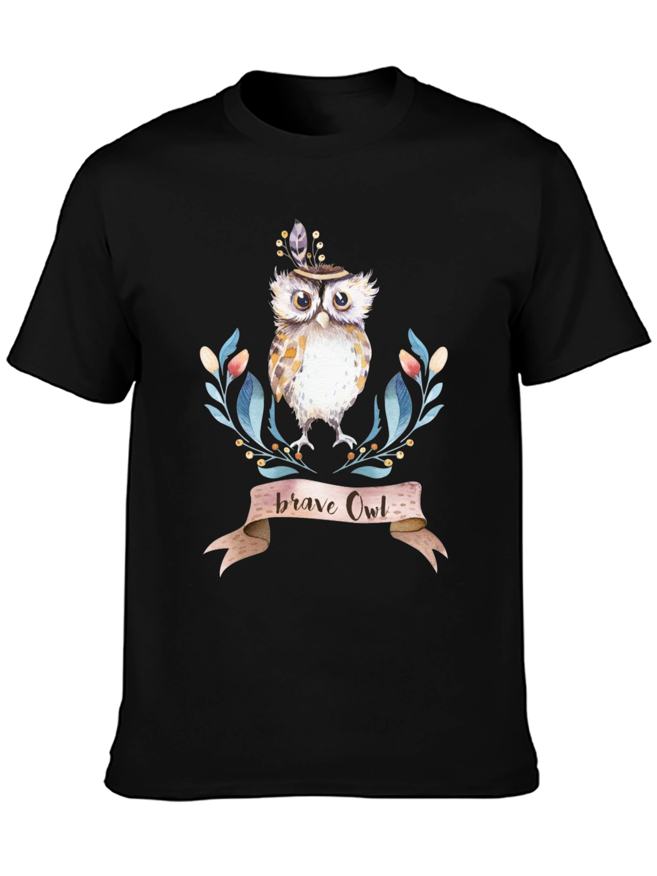 Black Brave Owl T-Shirt - Bohemian Style view 3