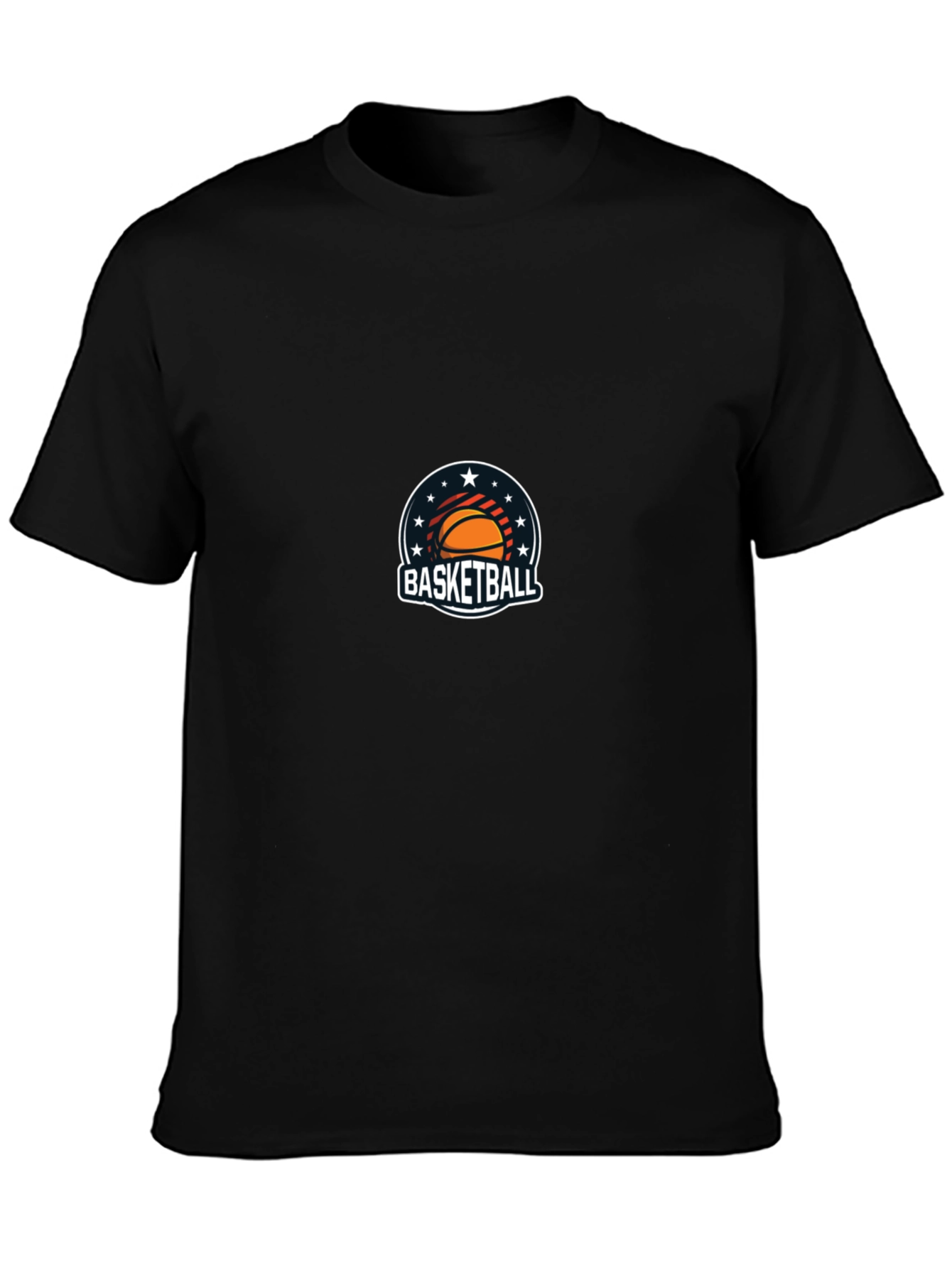 Black Basketball Graphic T-Shirt - Black Cotton Blend view 3