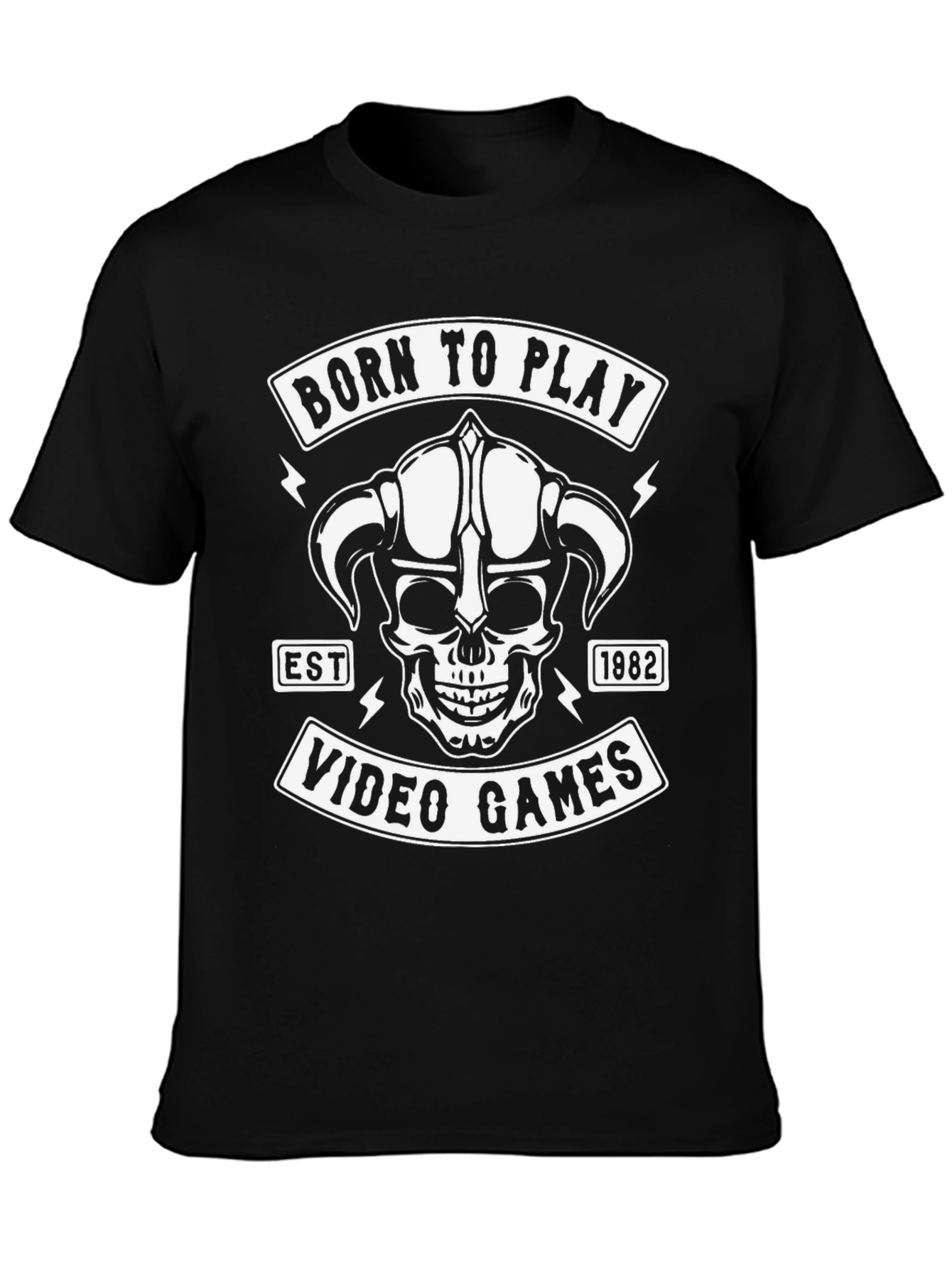 Black Born to Play Video Games T-Shirt view 3