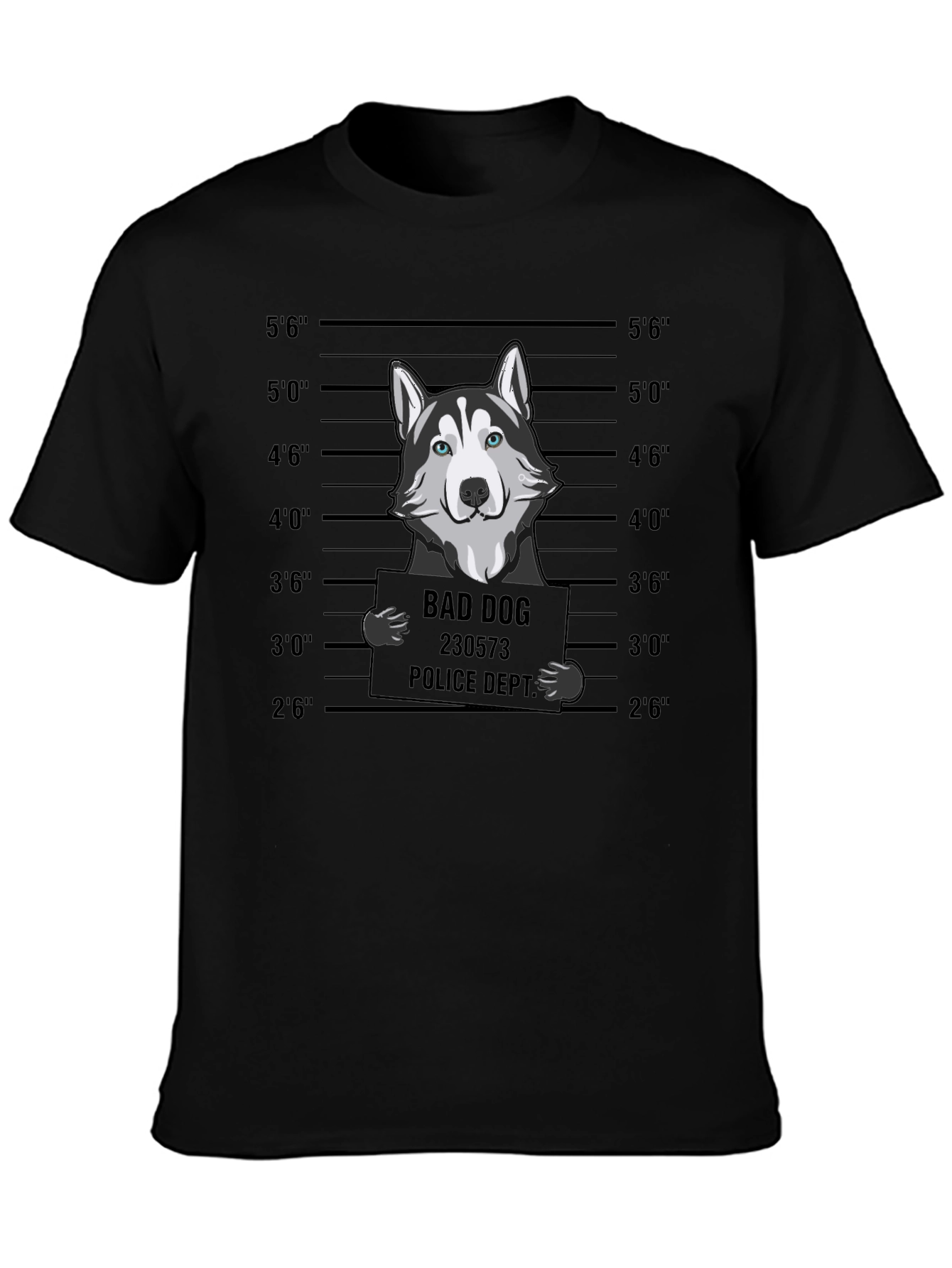 Bad Dog Husky Mugshot T-Shirt - Funny Dog Lover Tee - 3