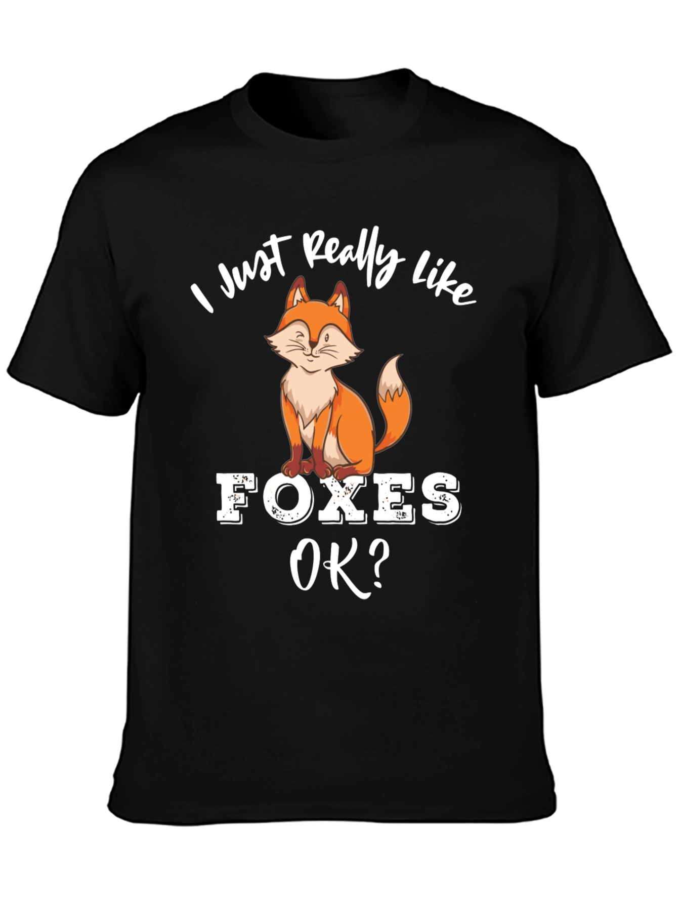 Black I Just Really Like Foxes T-Shirt view 3