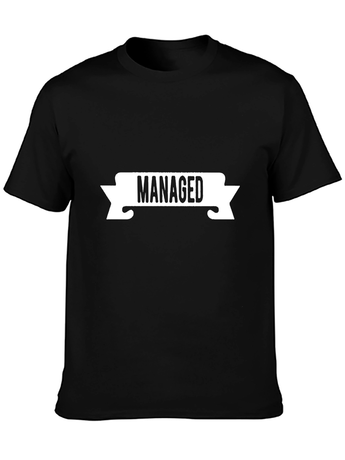 Black Managed Funny T-Shirt - Casual Tee view 3
