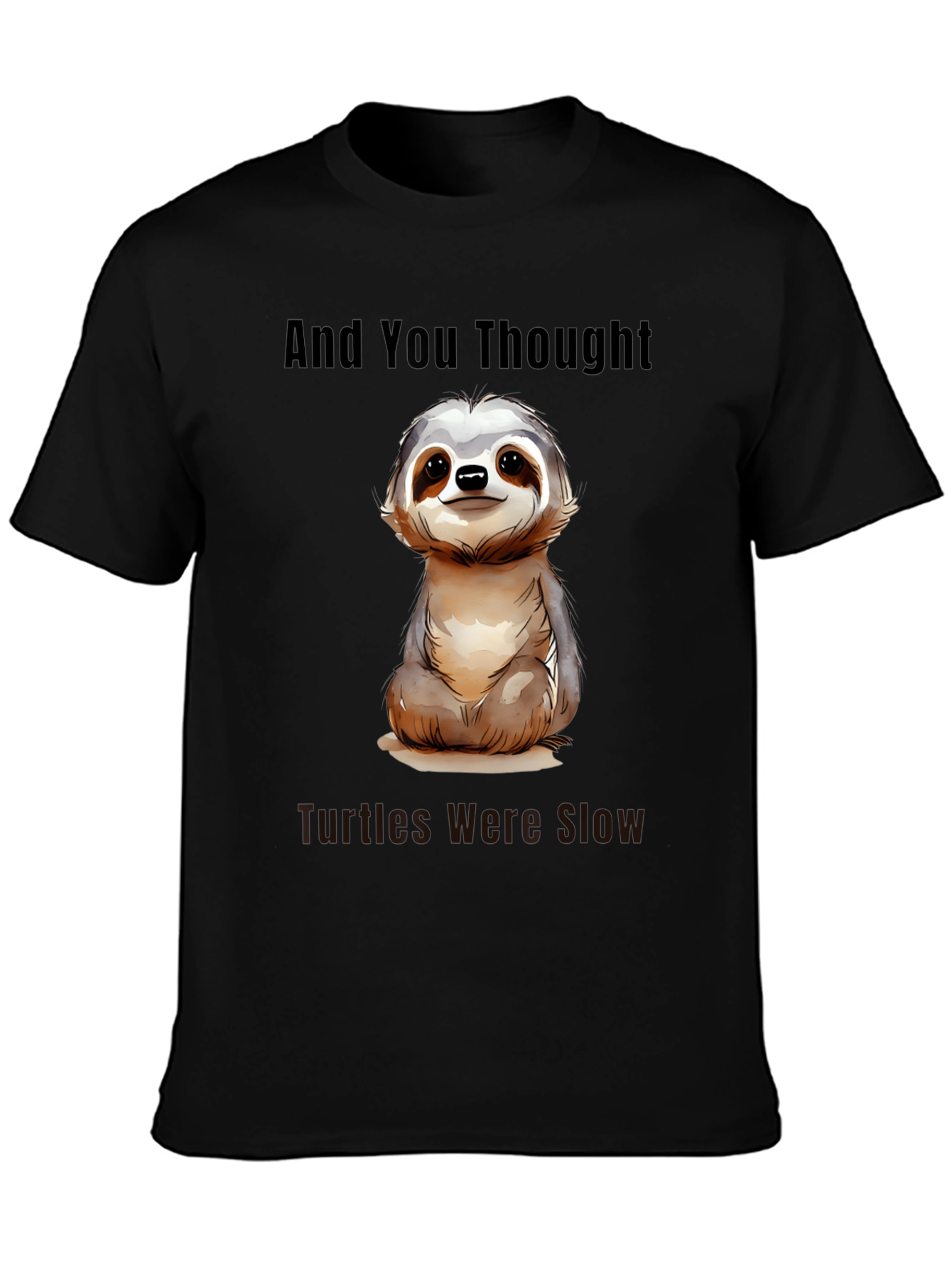 Black Sloth Lover T-Shirt: Slow & Steady Wins view 3