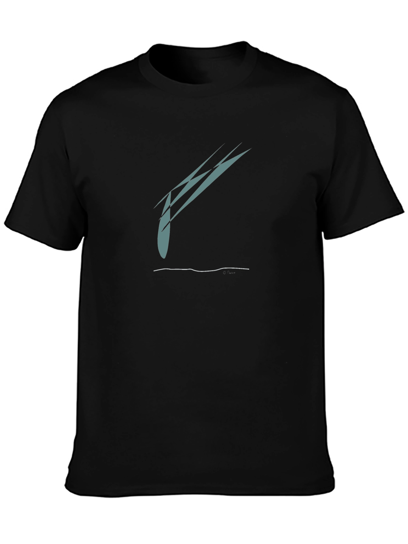 Black Abstract Graphic Black T-Shirt - Modern Casual Wear view 3
