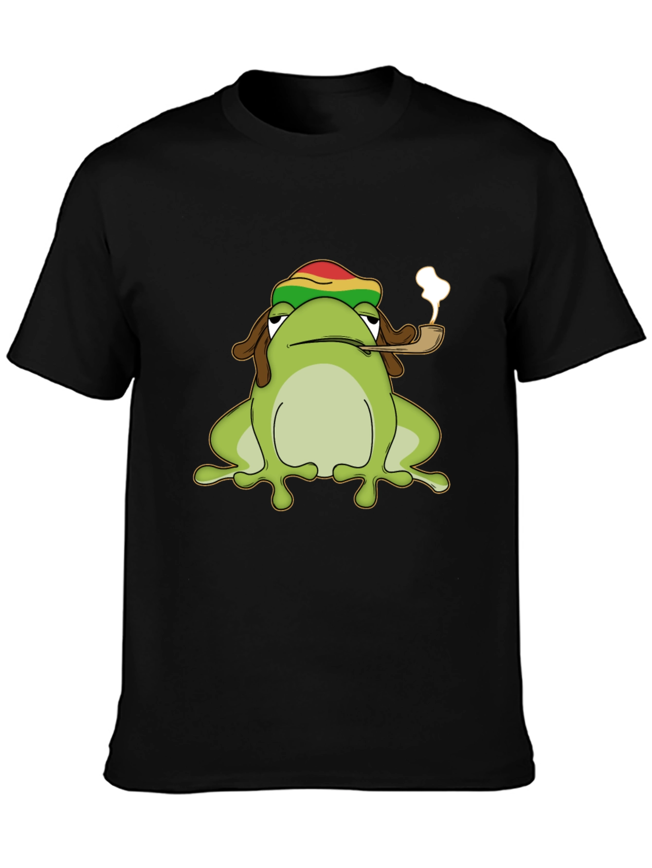 Black Rasta Frog Graphic Tee - Cool Novelty T-Shirt view 3