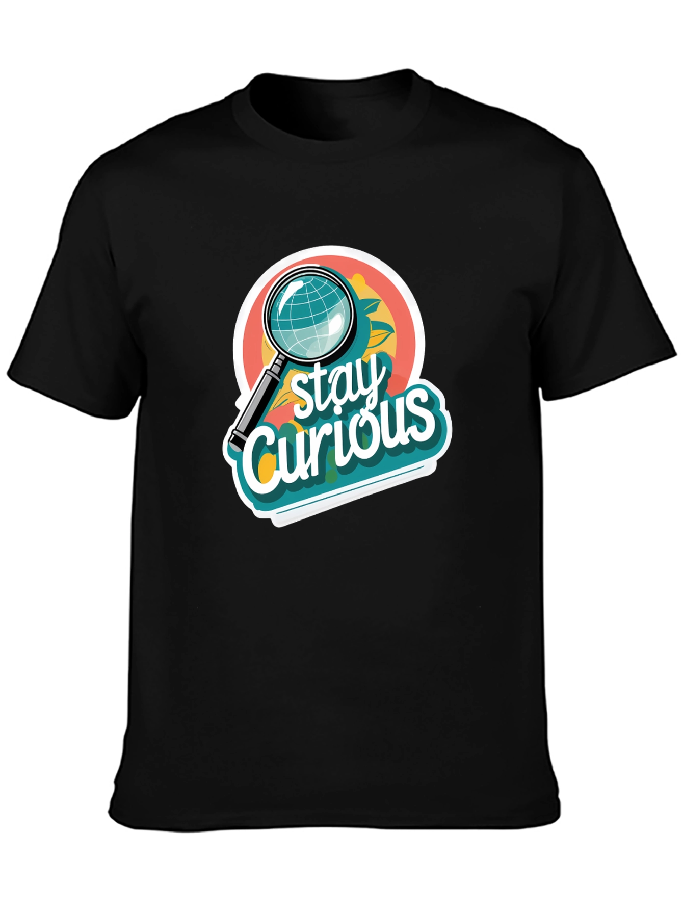Black Stay Curious Graphic T-Shirt view 3
