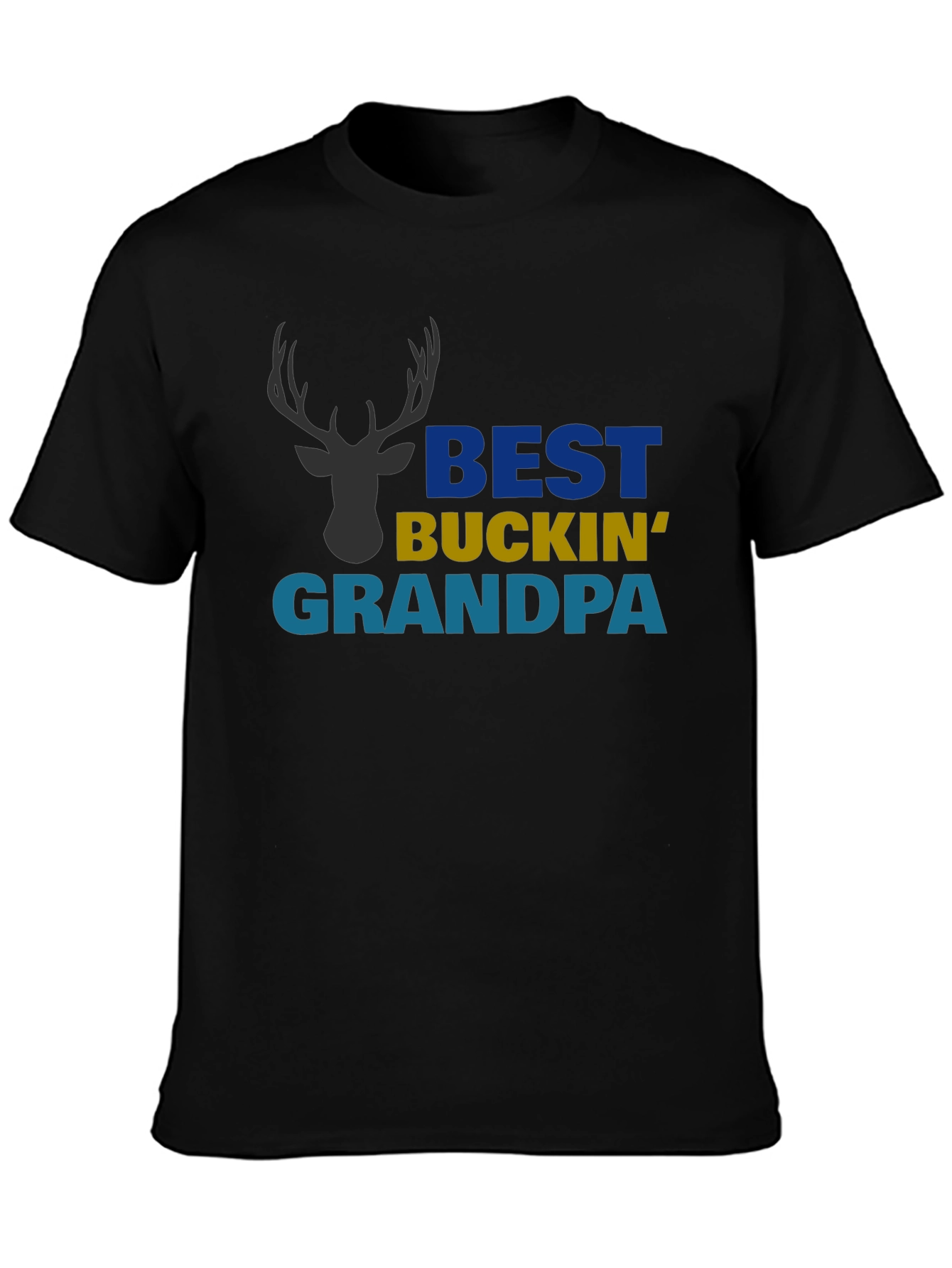 Black Best Buckin' Grandpa Graphic T-Shirt view 3