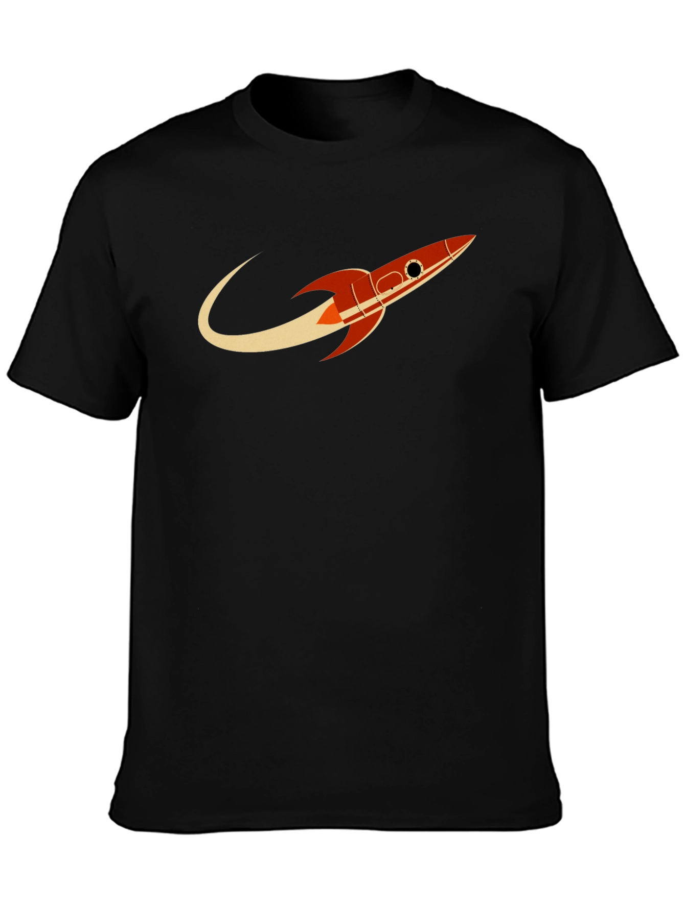 Black Retro Rocket Black T-Shirt - Blast Off in Style! view 3