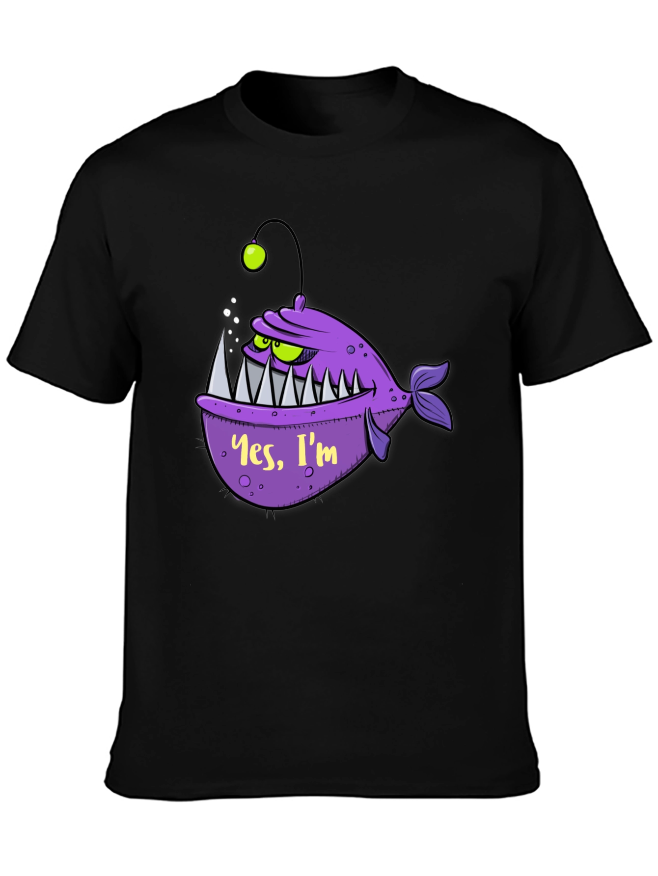 Black Angler Fish Graphic Tee - Yes, I'm Scary! view 3