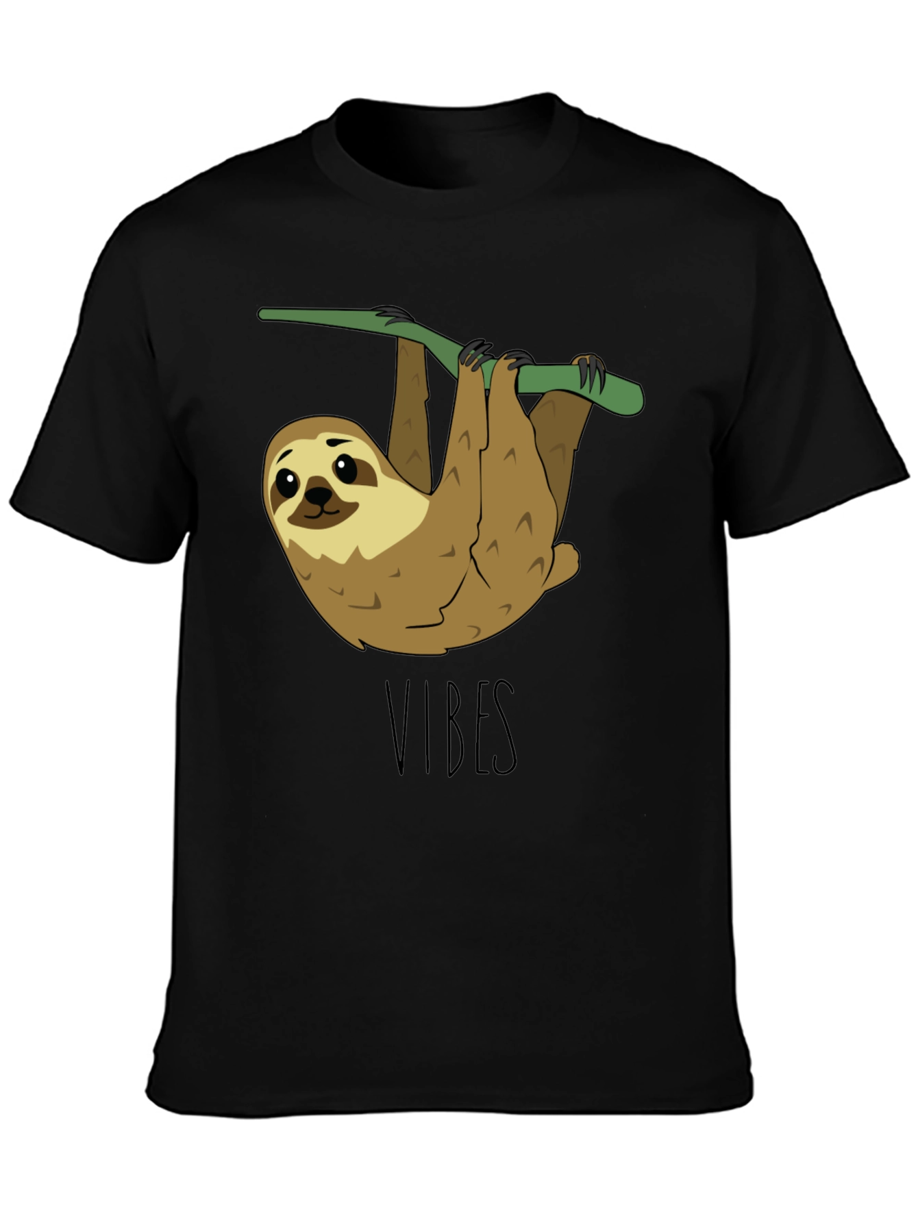 Black Sloth Vibes T-Shirt - Cute Animal Tee view 3