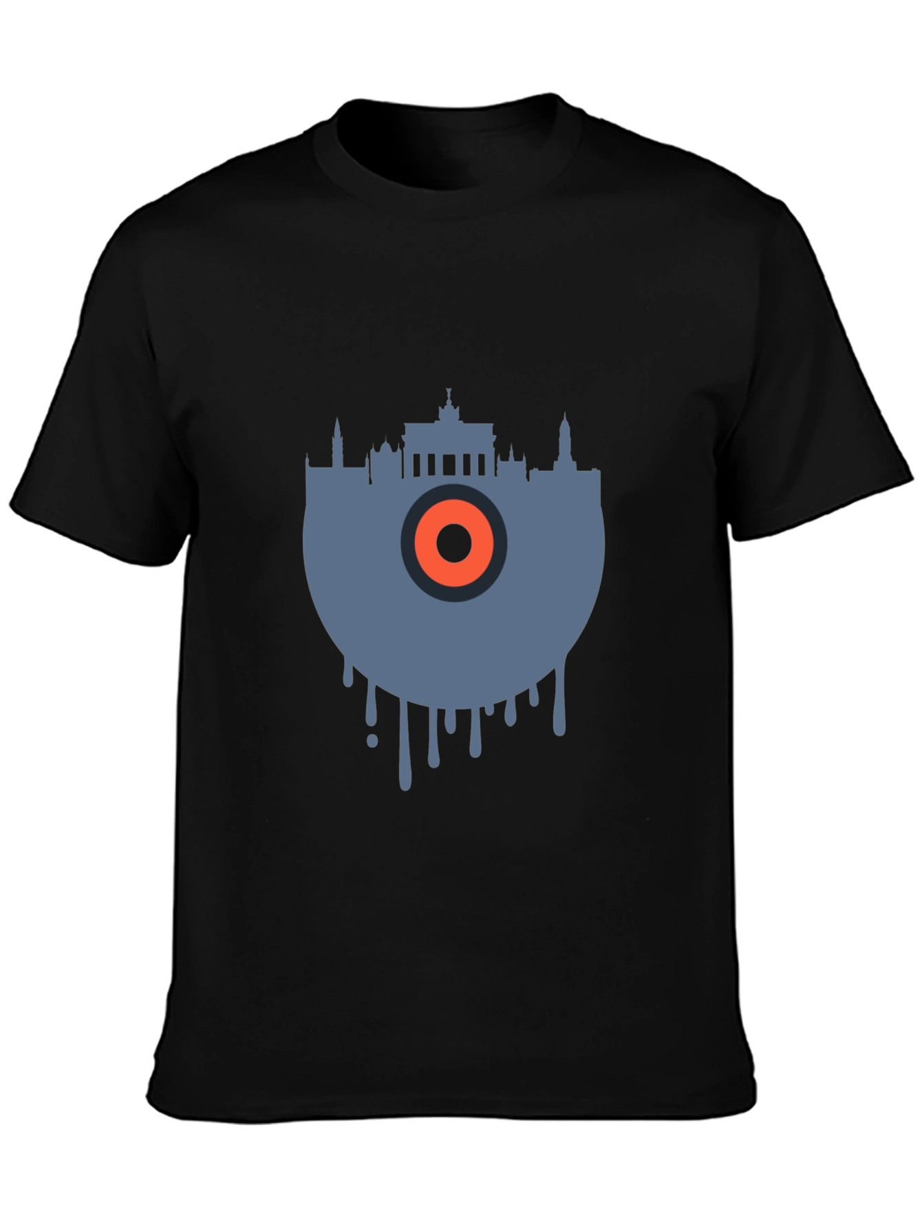 Black Berlin Skyline Vinyl Graphic Tee - Cool Urban Style view 3