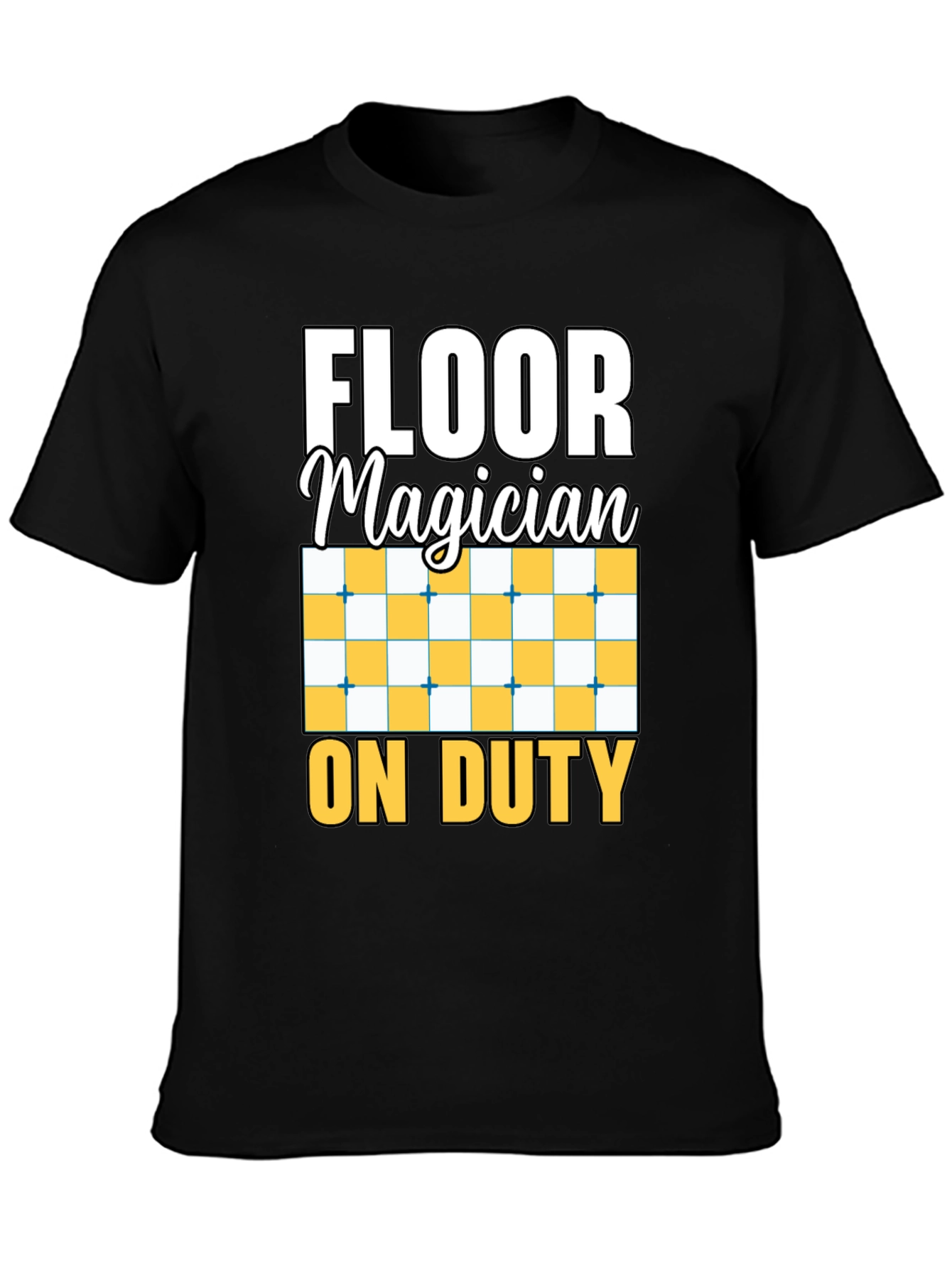Black Floor Magician On Duty Funny T-Shirt view 3