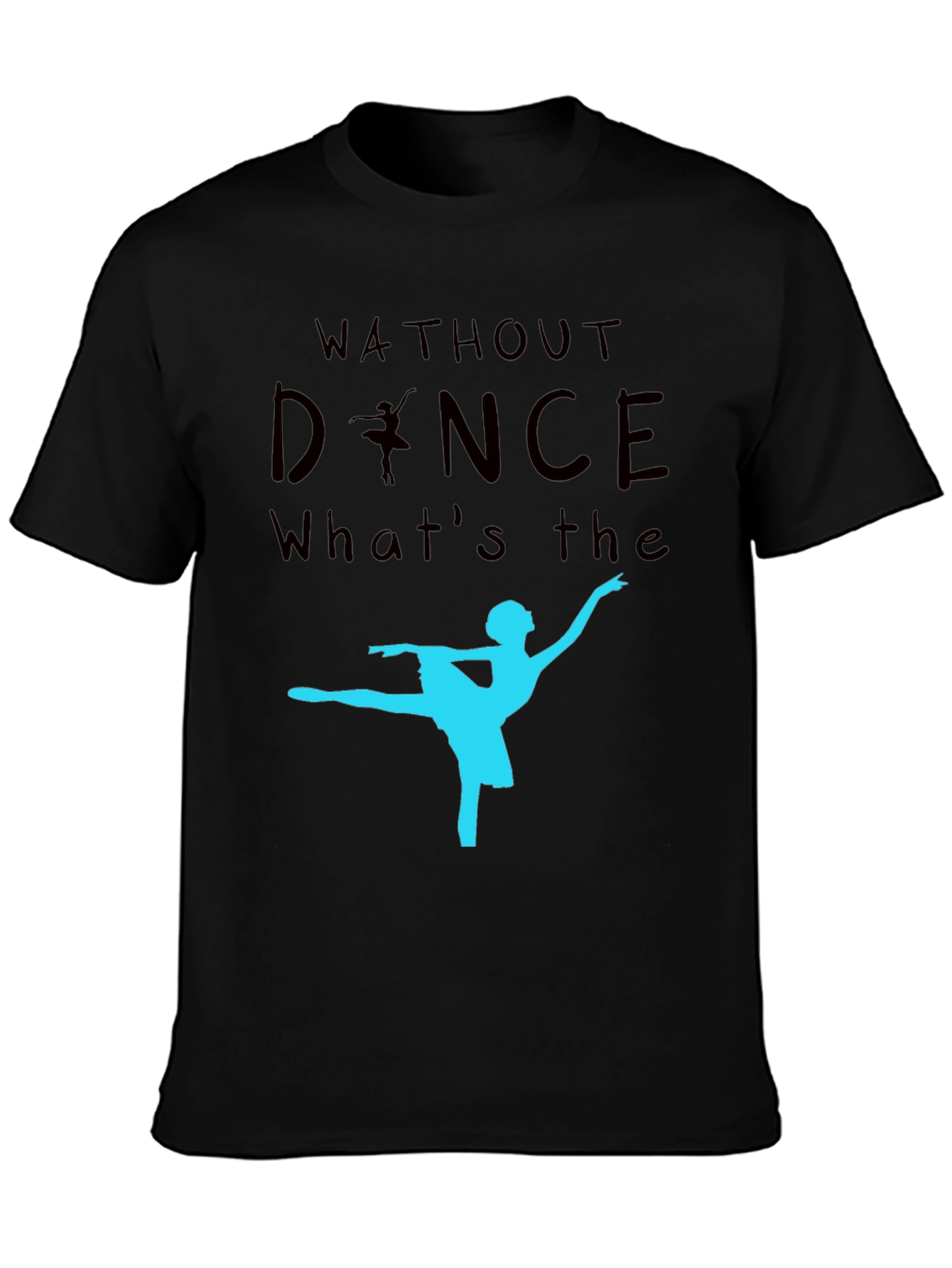 Black Dance Silhouette Black Graphic T-Shirt view 3