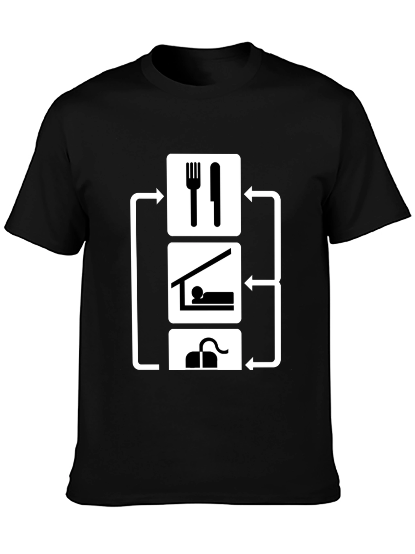 Black Eat, Sleep, Game - Black Graphic Tee view 3