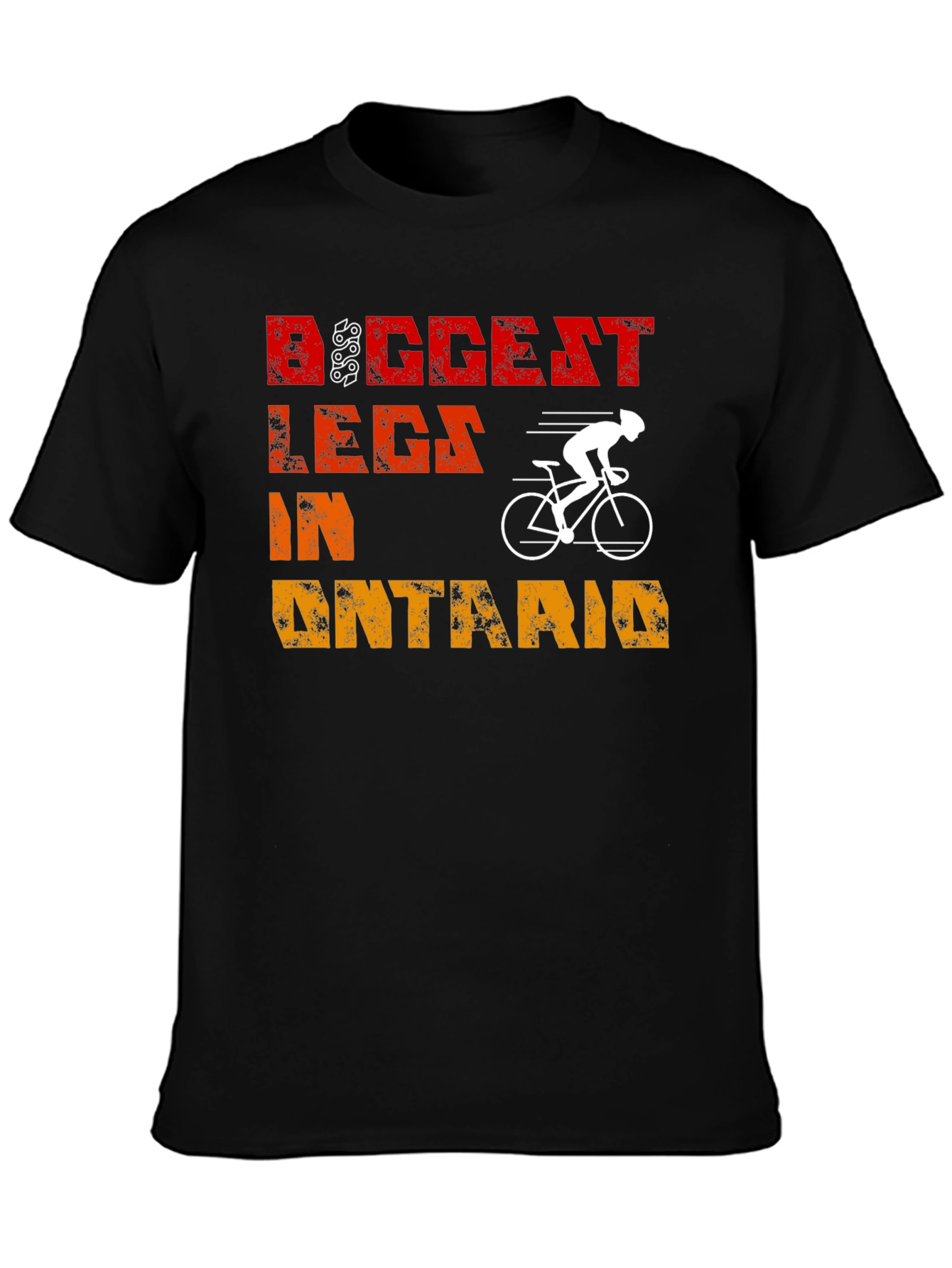 Black Biggest Legs in Ontario Cycling T-Shirt view 3