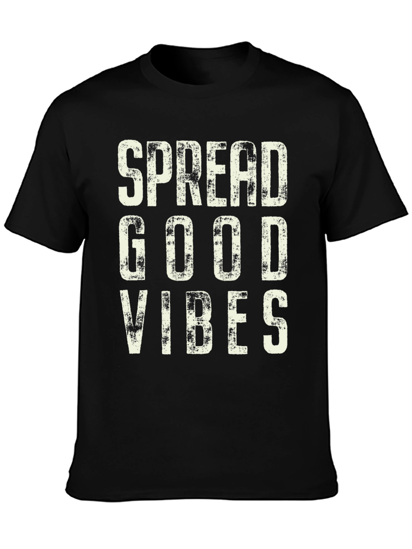 Black Spread Good Vibes Graphic Tee - Stylish Black T-Shirt view 3