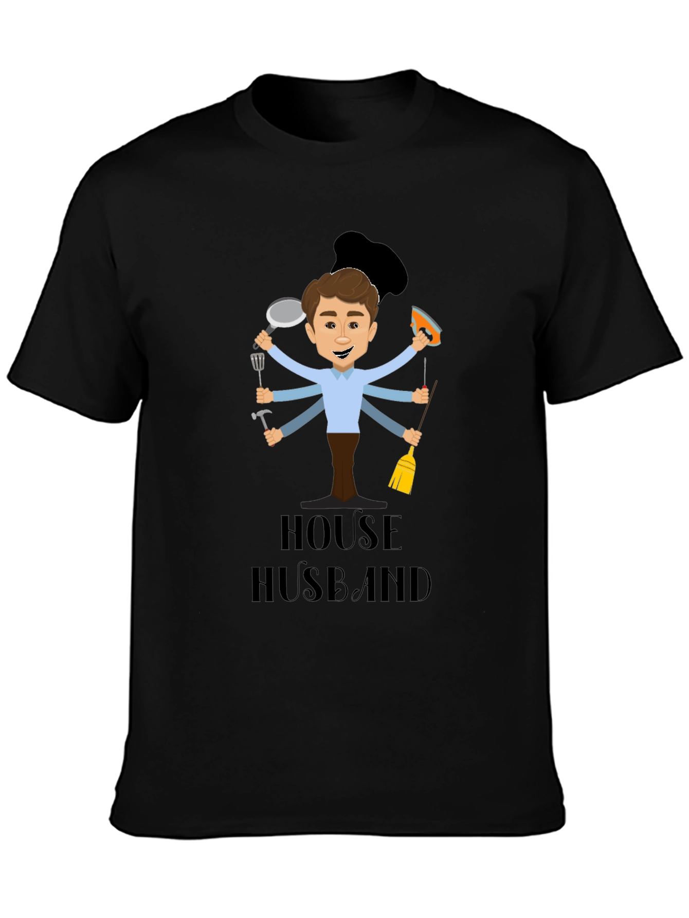 Black House Husband Graphic Tee - Multi-Tasking Dad view 3