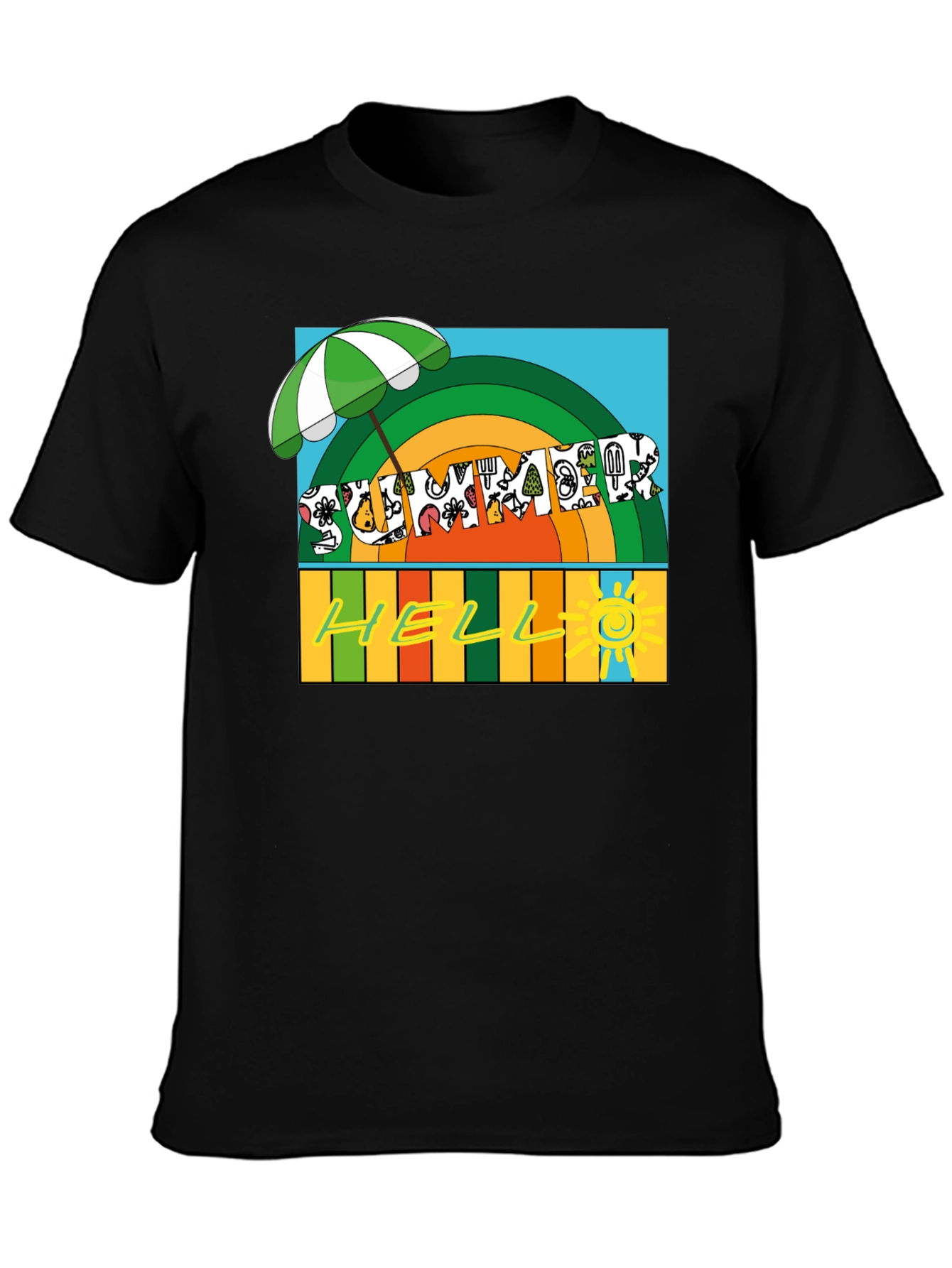 Black Summer Hello Graphic Tee view 3