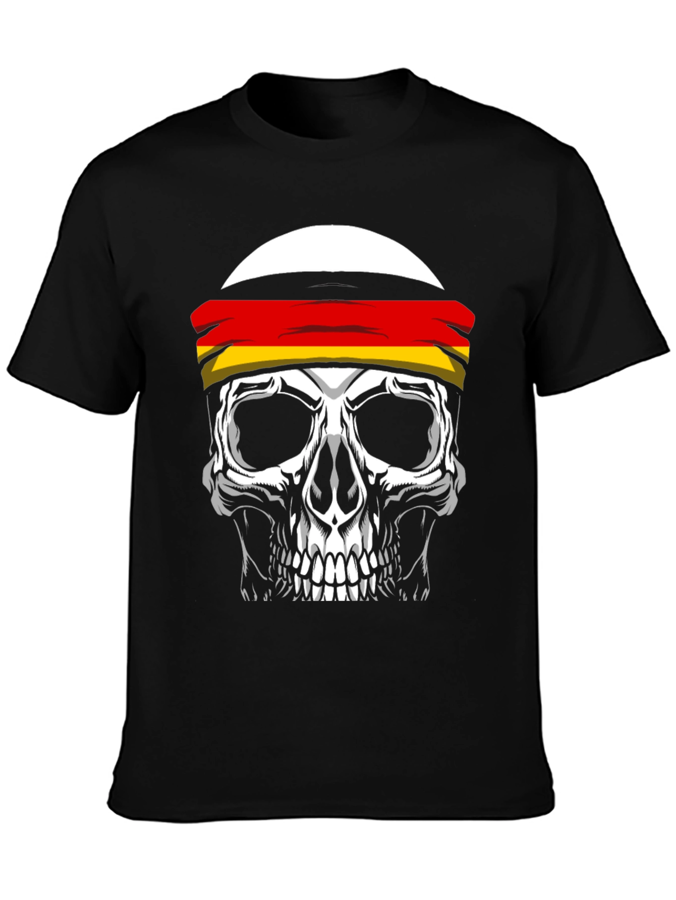 Skull with German Flag Headband Graphic Tee - 3