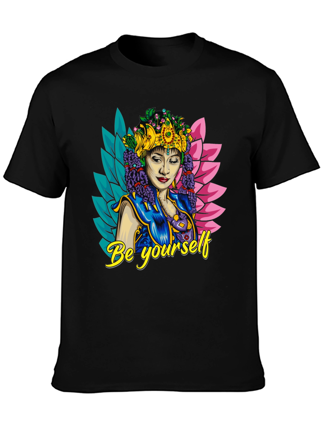 Black Be Yourself Graphic Tee - Unique Design view 3