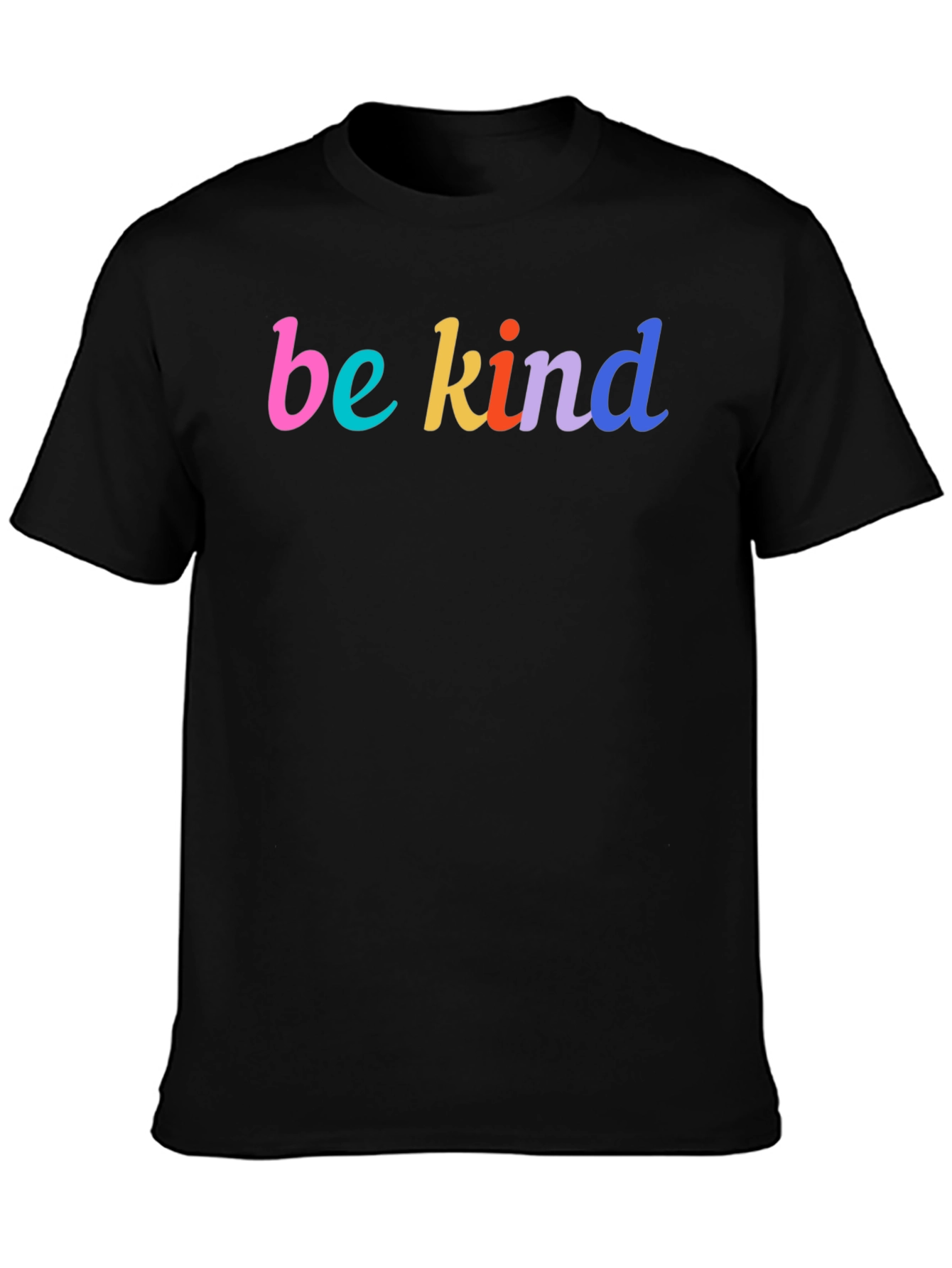 Black Be Kind Colorful Graphic Tee - Stylish Unisex T-Shirt view 3