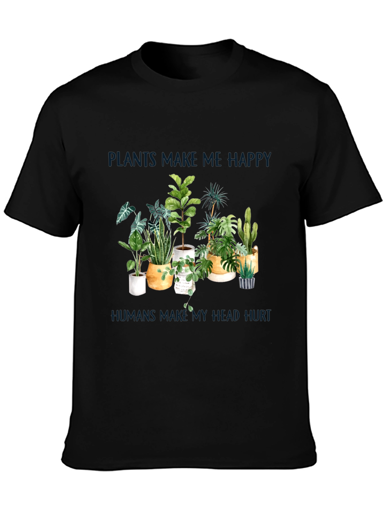 Black Plants Make Me Happy T-Shirt view 3