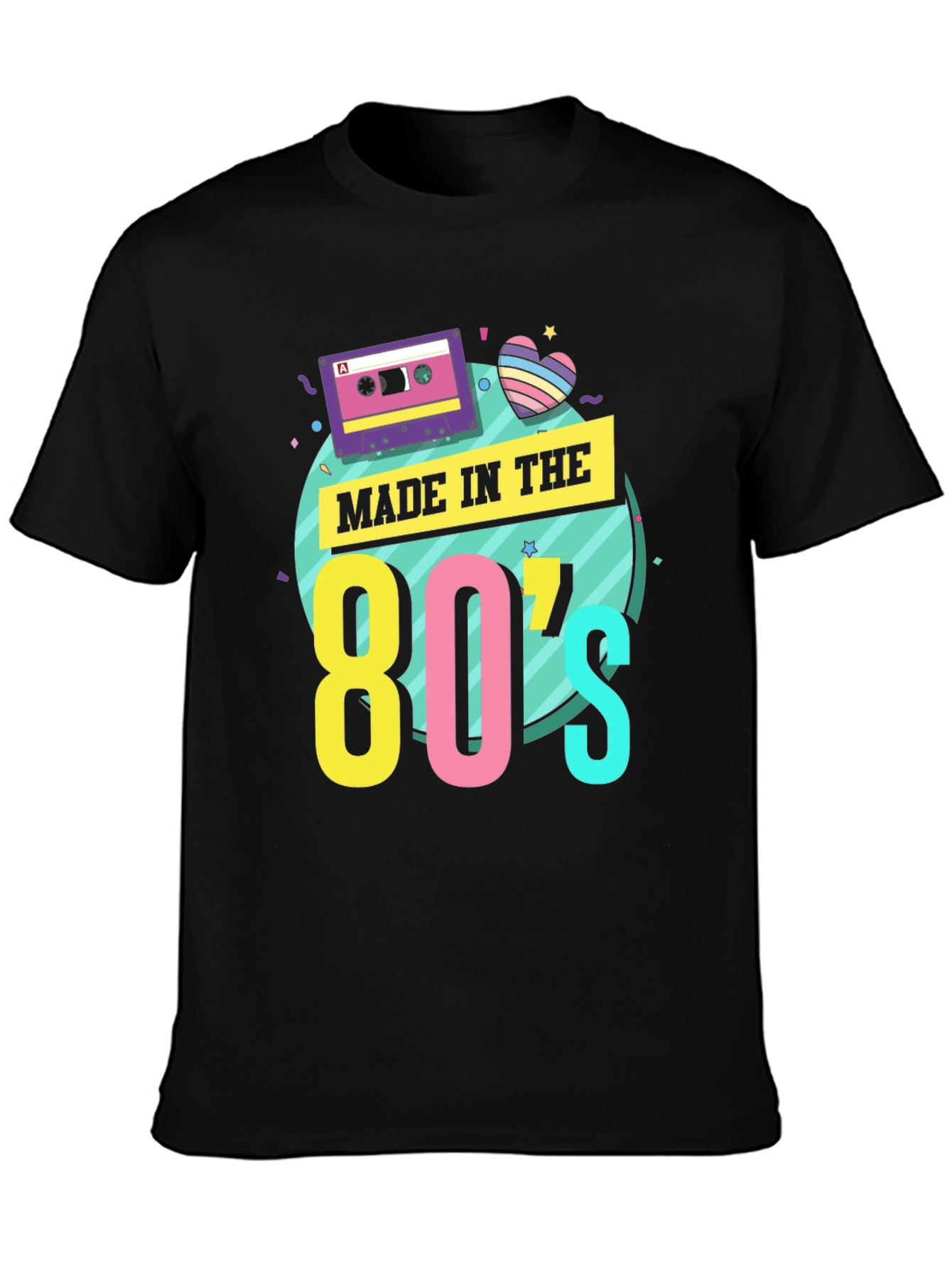 Black Retro 'Made in the 80s' Graphic Tee view 3
