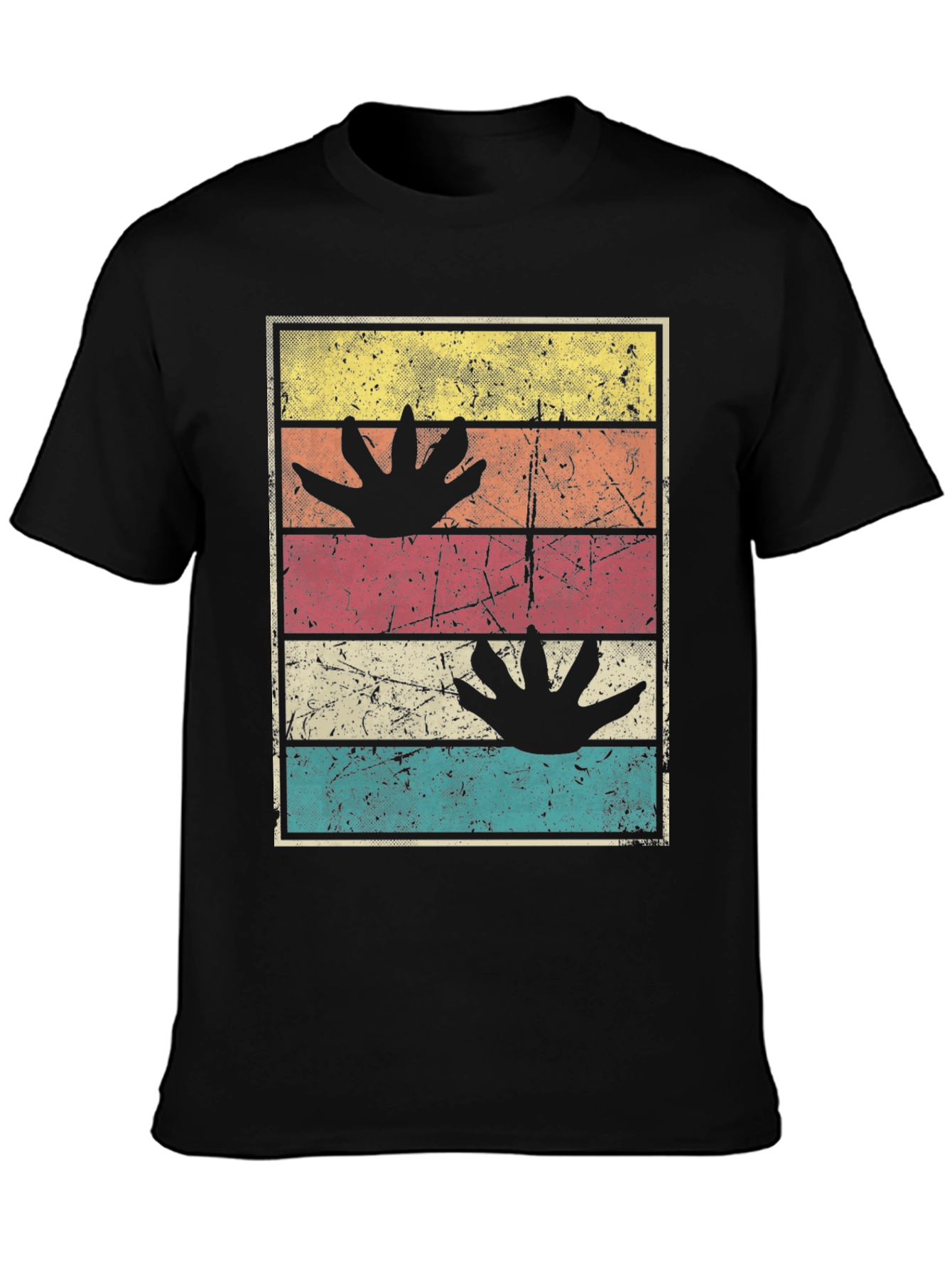 Retro Dinosaur Paw Print T-Shirt - 3