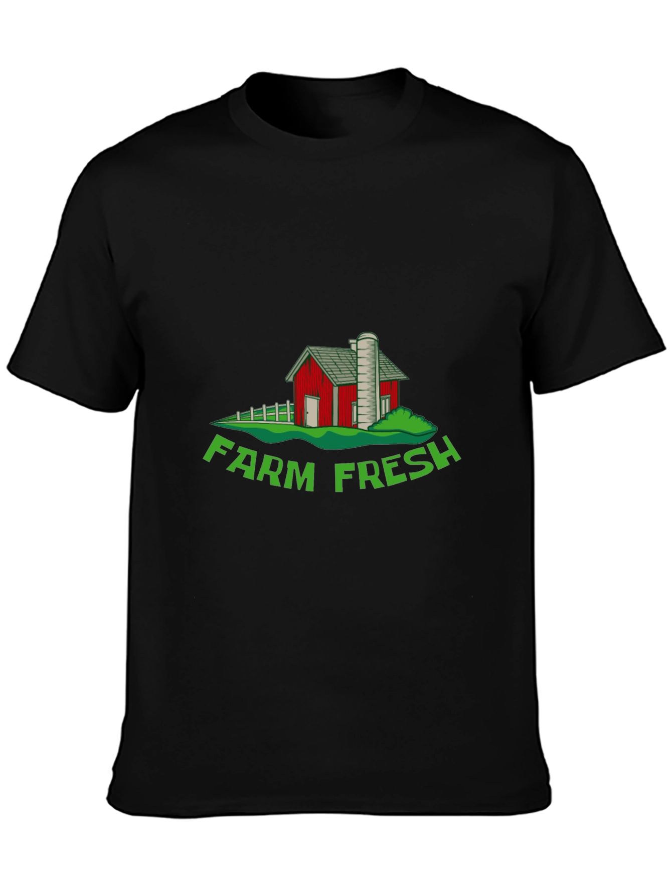 Black Farm Fresh Graphic Tee - Soft Cotton Black T-Shirt view 3