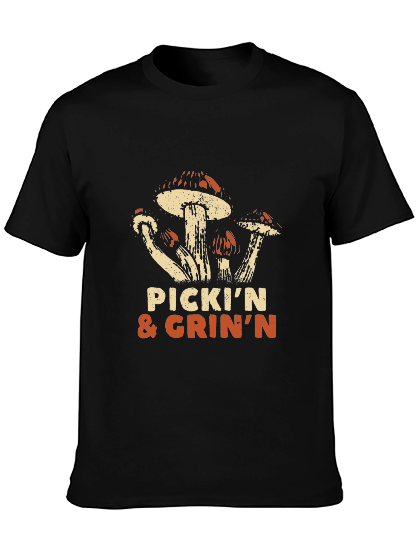 Black Pickin' & Grinnin' Mushroom T-Shirt view 3