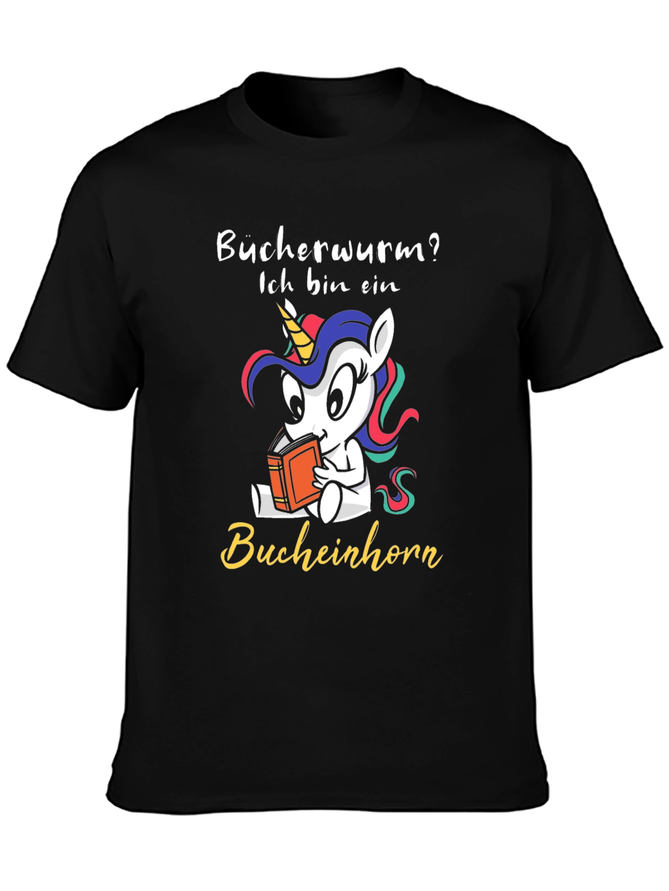 Black Bookworm Unicorn T-Shirt - Funny Reader Tee view 3