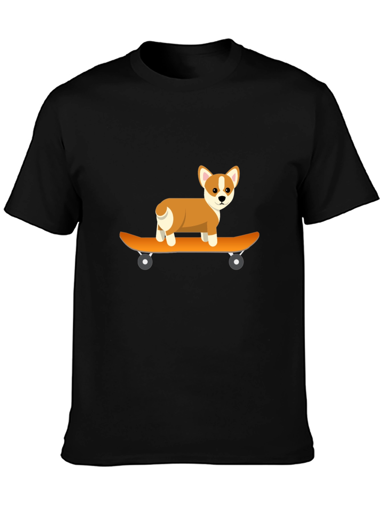 Black Corgi Skateboarder Tee - Cool Graphic T-Shirt view 3