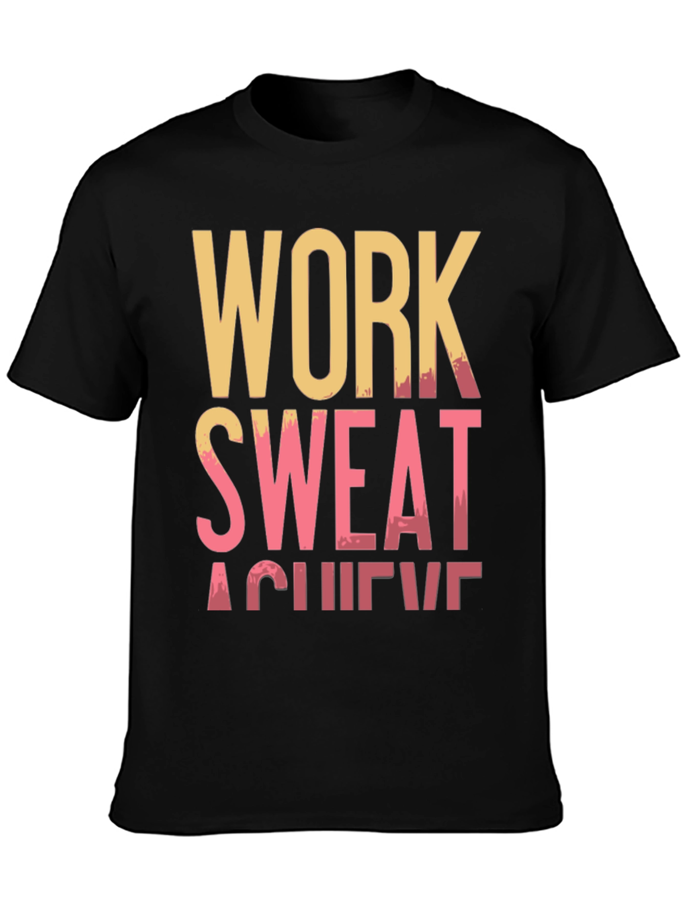 Work Sweat Achieve Black Graphic Tee - 3
