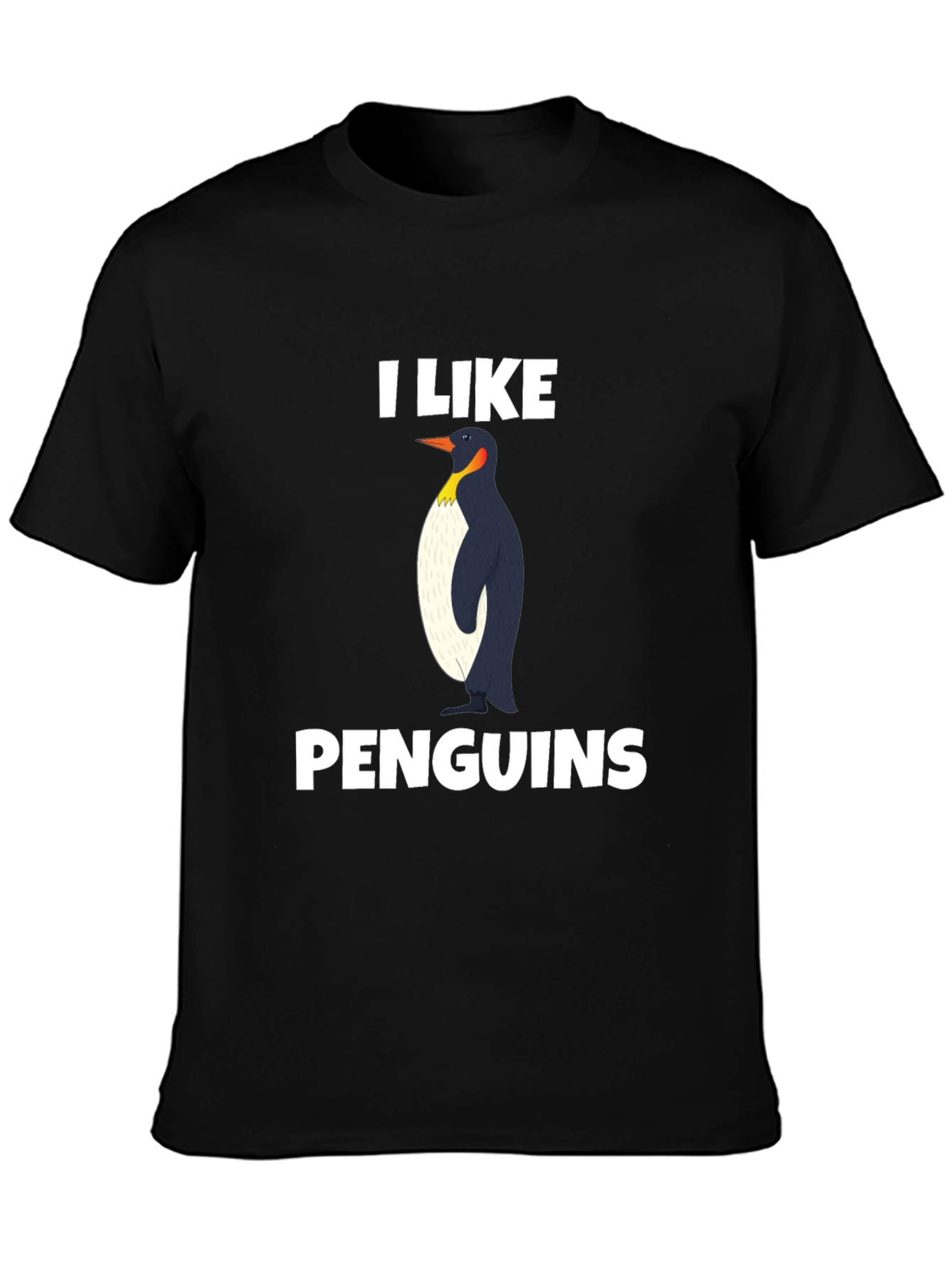 Black I Like Penguins T-Shirt - Black Graphic Tee view 3