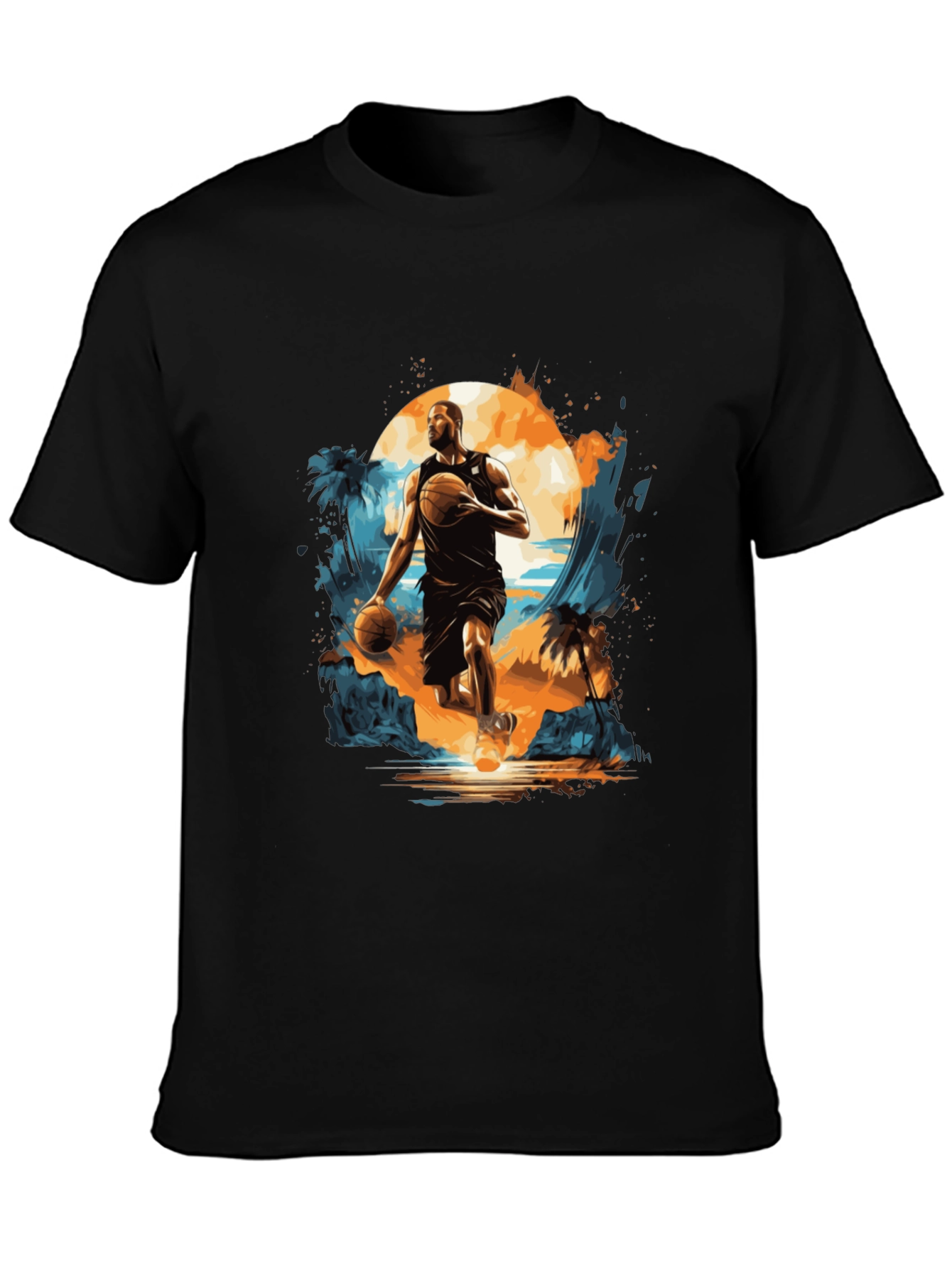 Black Basketball Island T-Shirt view 3